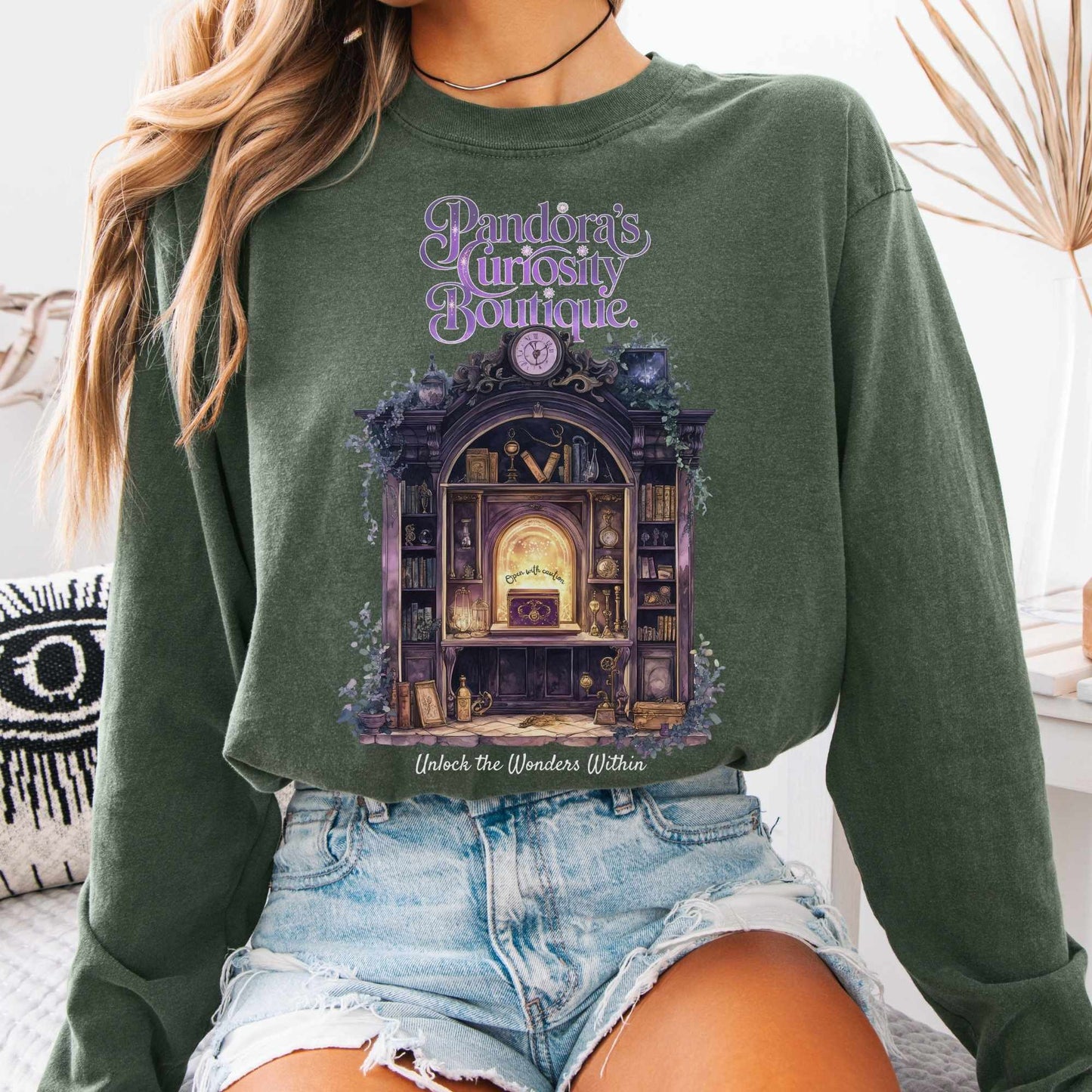 Long-sleeve Hemp / S Pandora's Curiosity Boutique Long Sleeved Shirt The Mystic Eden
