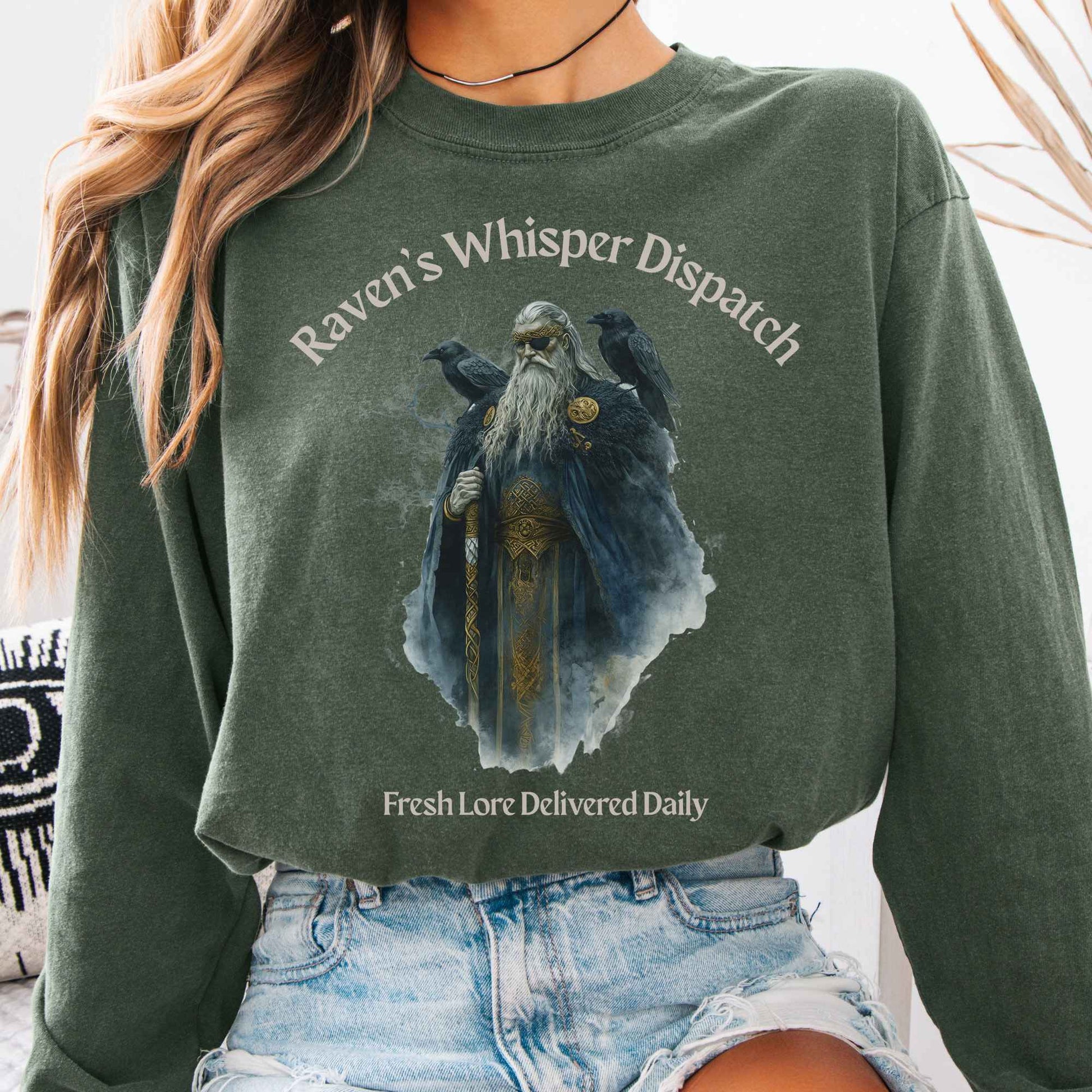 Long-sleeve Hemp / S Raven's Whisper Dispatch Norse Gods Long Sleeve Shirt The Mystic Eden