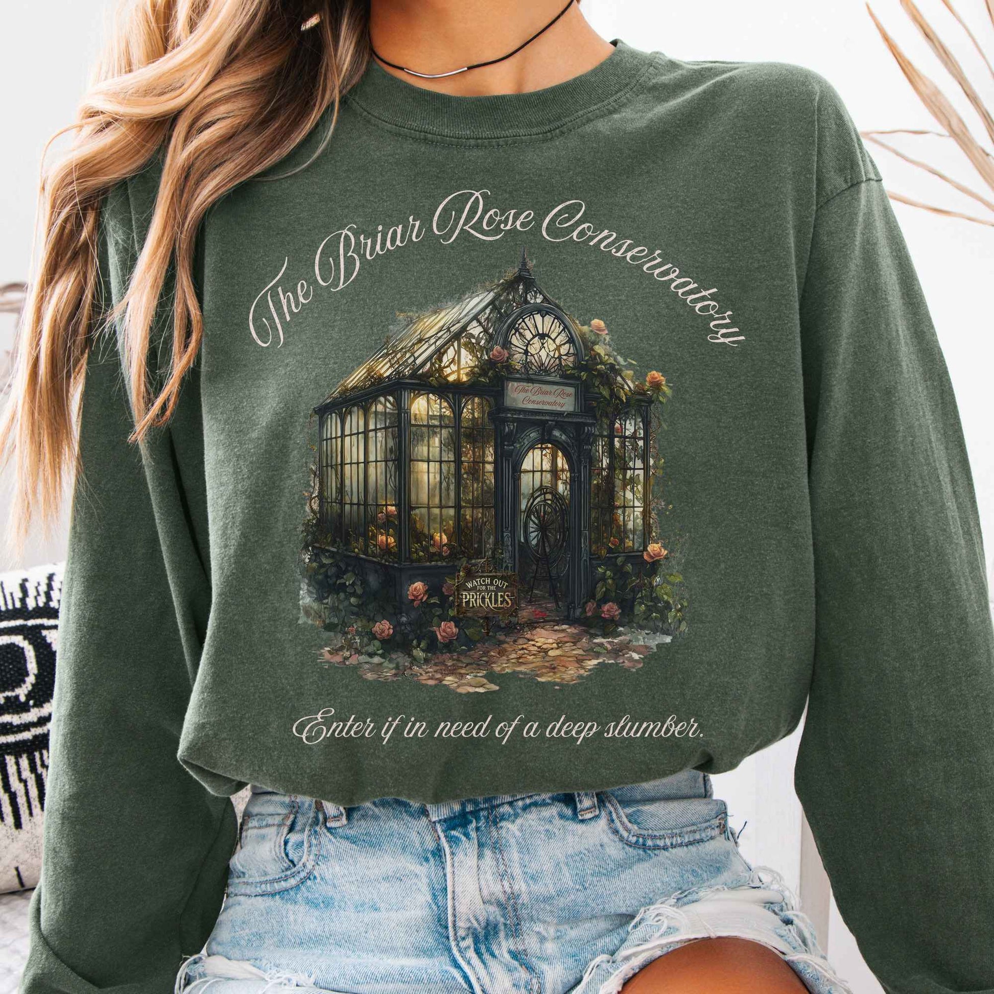 Long-sleeve Hemp / S The Briar Rose Conservatory Fairytale Long Sleeve Shirt The Mystic Eden