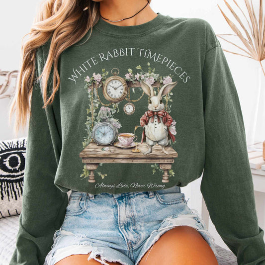 Long-sleeve Hemp / S White Rabbit Timepieces Long Sleeved Shirt The Mystic Eden
