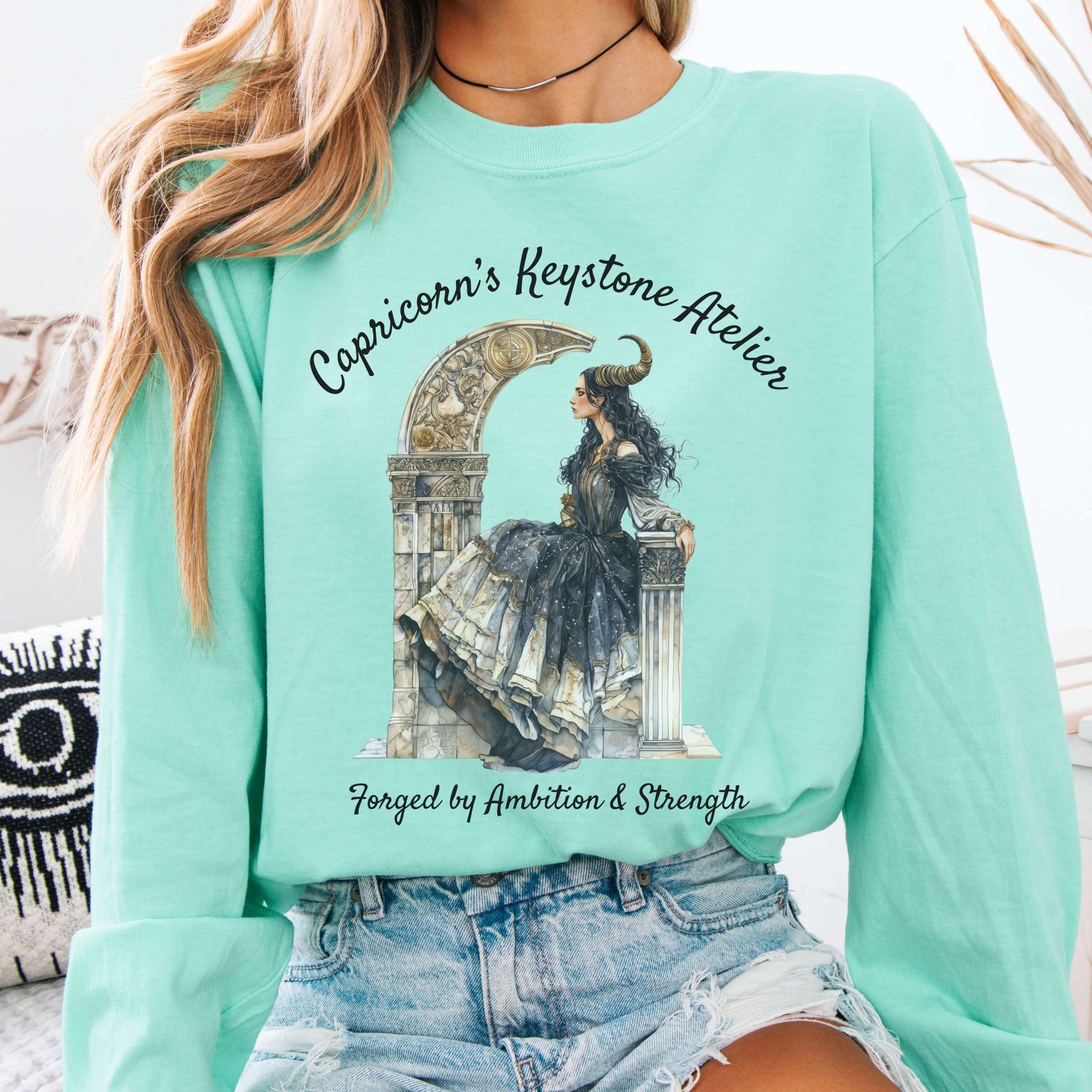 Long-sleeve Island Reef / S Capricorn's Keystone Atelier Zodiac Long Sleeve Shirt The Mystic Eden