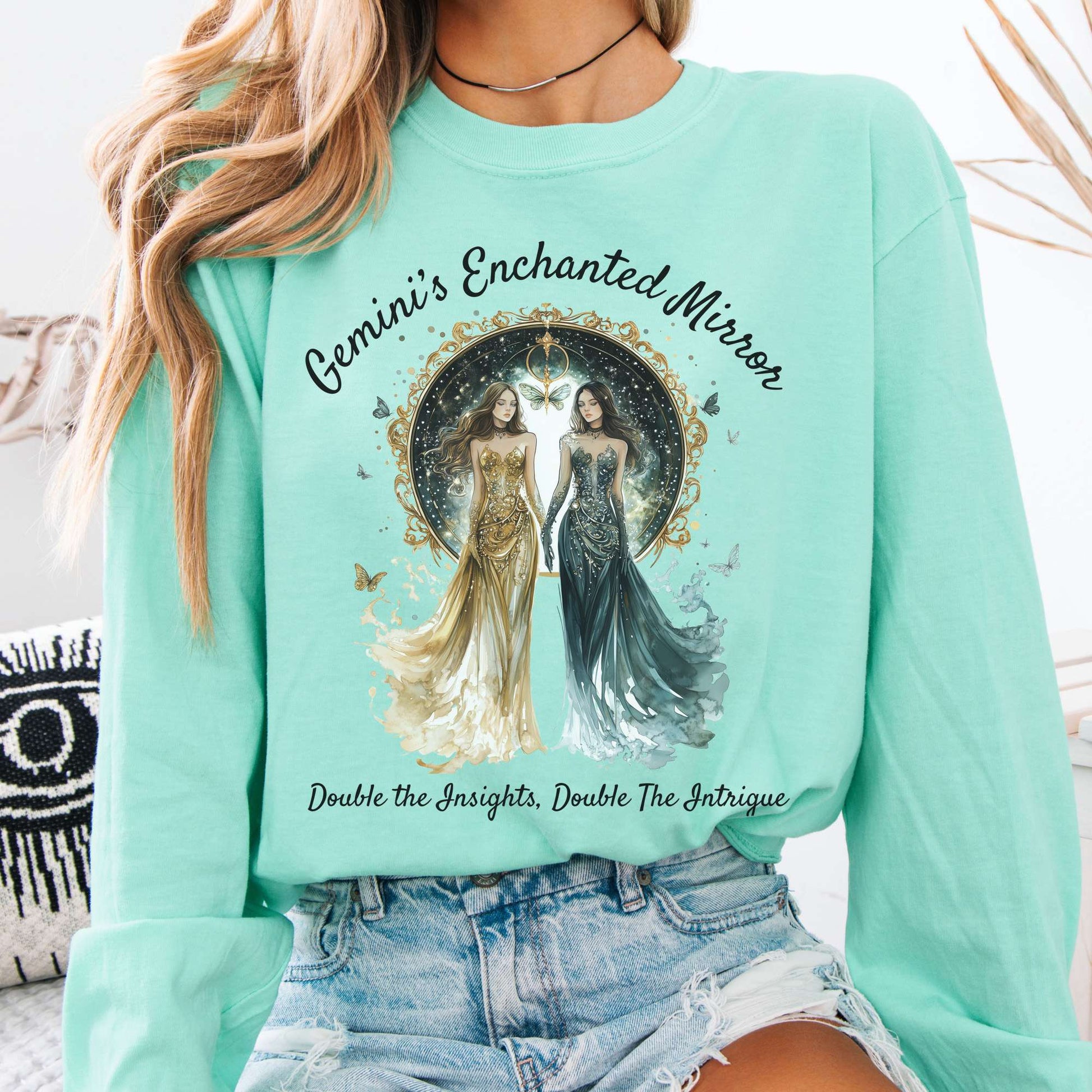 Long-sleeve Island Reef / S Gemini's Enchanted Mirror Zodiac Long Sleeve Shirt The Mystic Eden