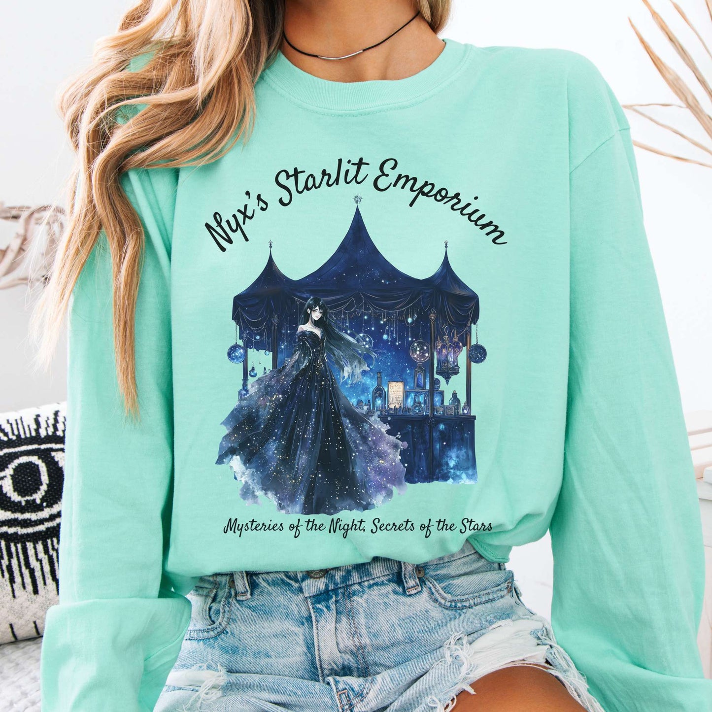 Long-sleeve Island Reef / S Nyx's Starlit Emporium Goddess Long Sleeve Shirt The Mystic Eden