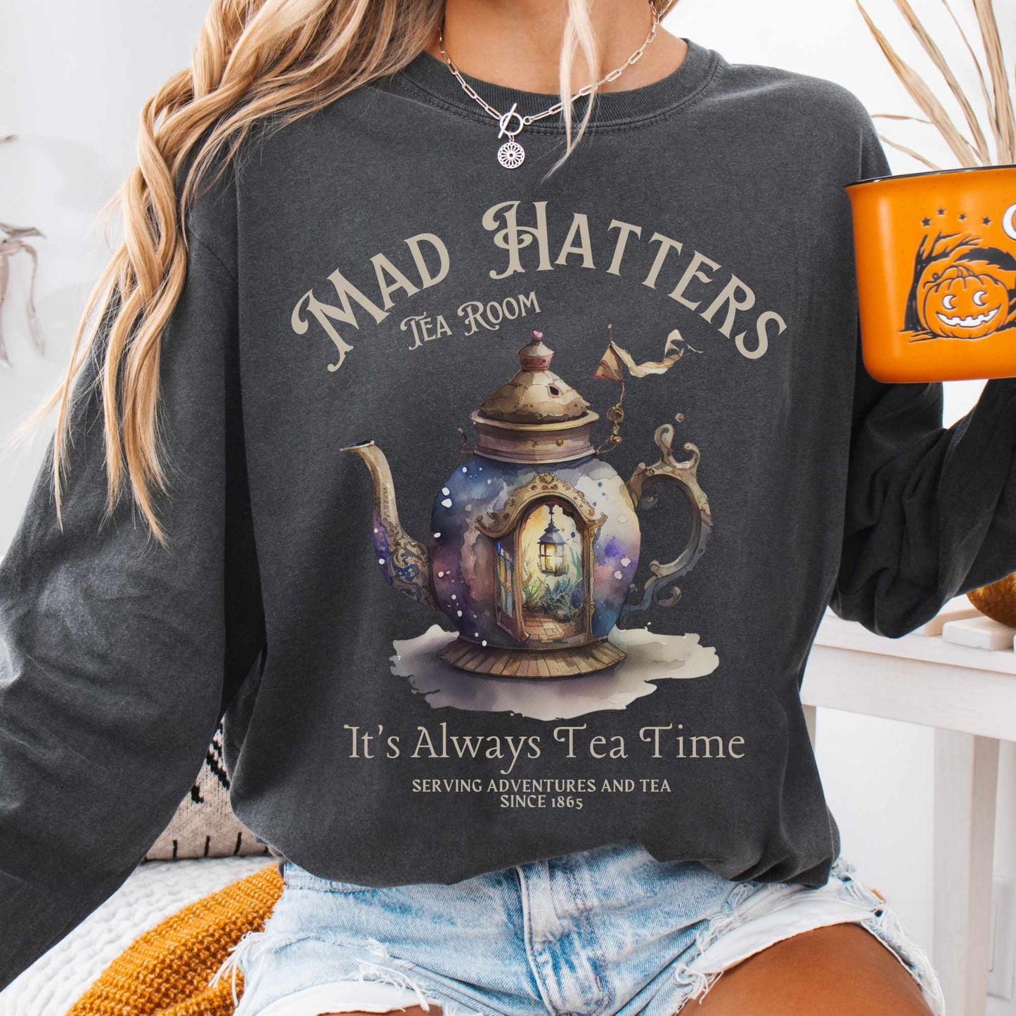 Long-sleeve It's Always Tea Time - Mad Hatters Tea Room Long Sleeved Shirt The Mystic Eden