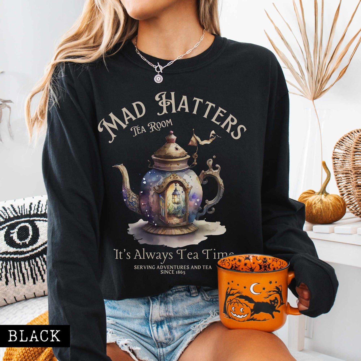 Long-sleeve It's Always Tea Time - Mad Hatters Tea Room Long Sleeved Shirt The Mystic Eden