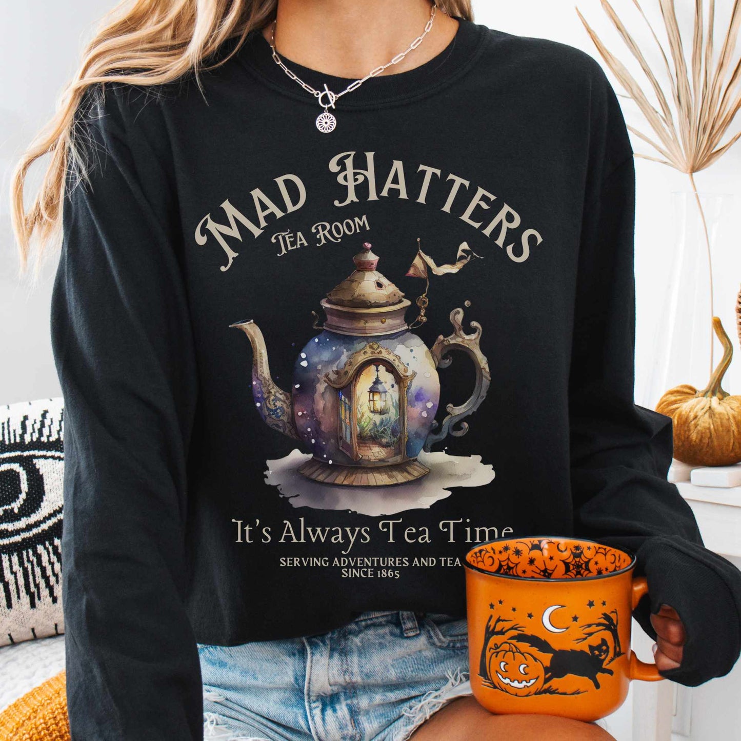 Long-sleeve It's Always Tea Time - Mad Hatters Tea Room Long Sleeved Shirt The Mystic Eden