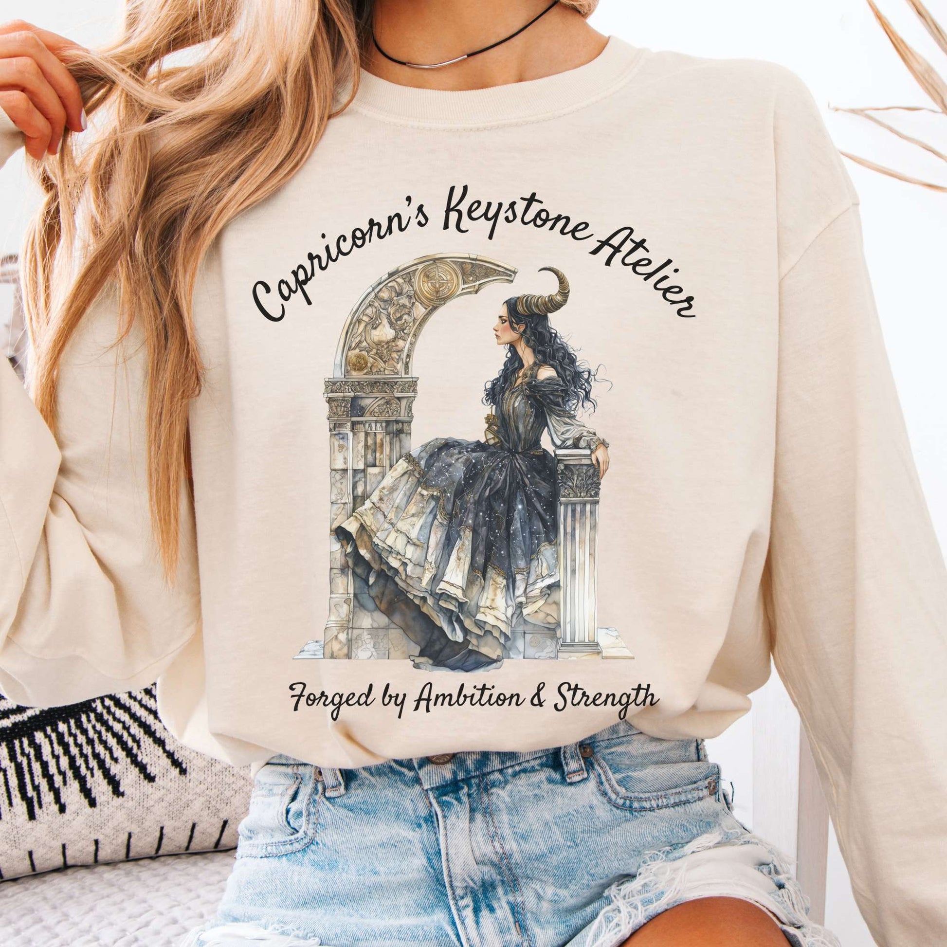 Long-sleeve Ivory / S Capricorn's Keystone Atelier Zodiac Long Sleeve Shirt The Mystic Eden
