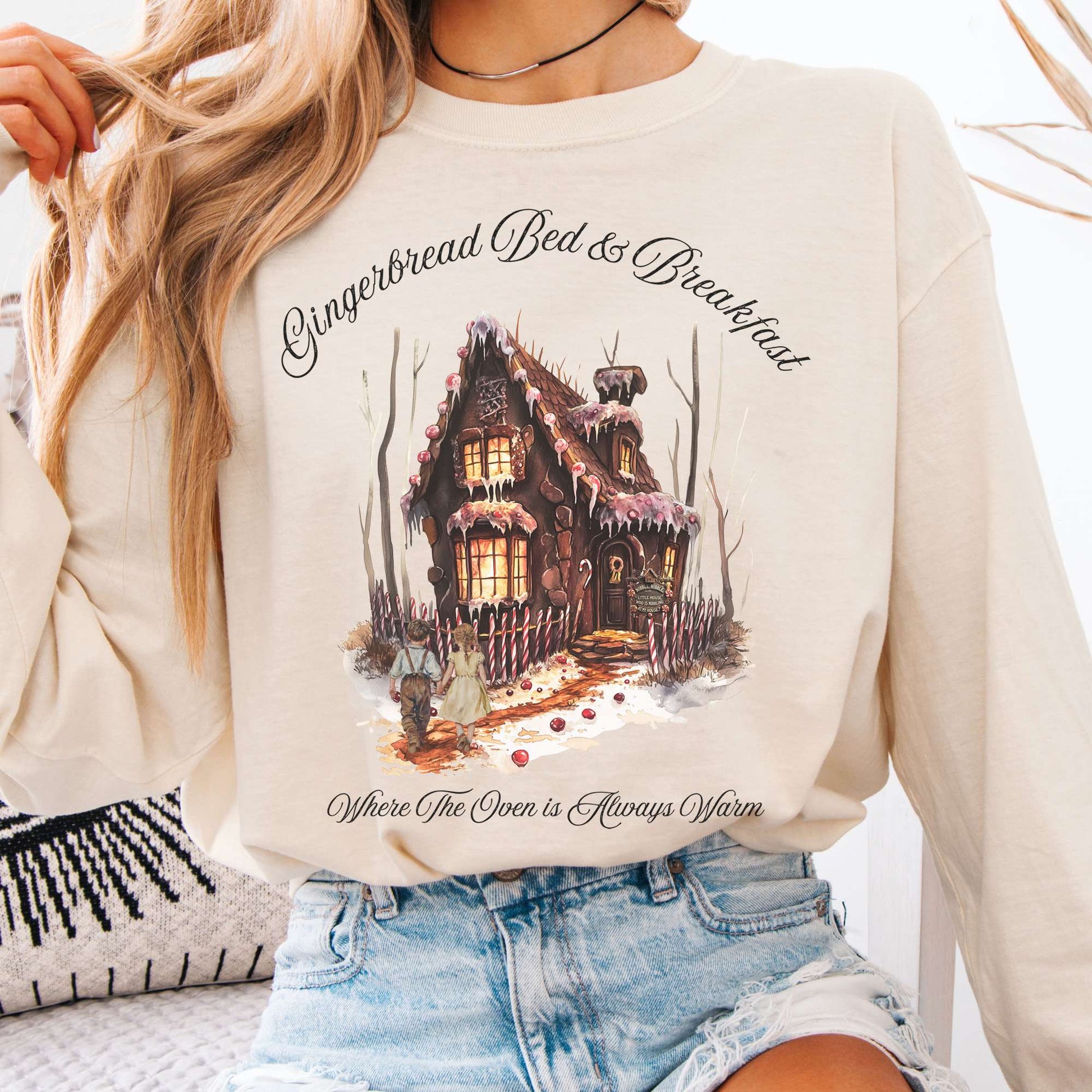 Long-sleeve Ivory / S Gingerbread Bed & Breakfast Hansel and Gretel Fairytale Long Sleeve Shirt The Mystic Eden