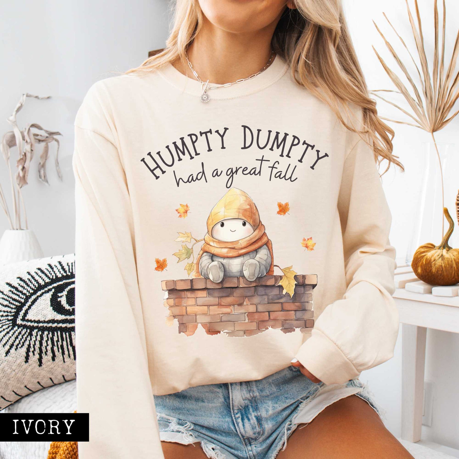 Long-sleeve Ivory / S Humpty Dumpty Had a Great Fall Long Sleeved Tee The Mystic Eden