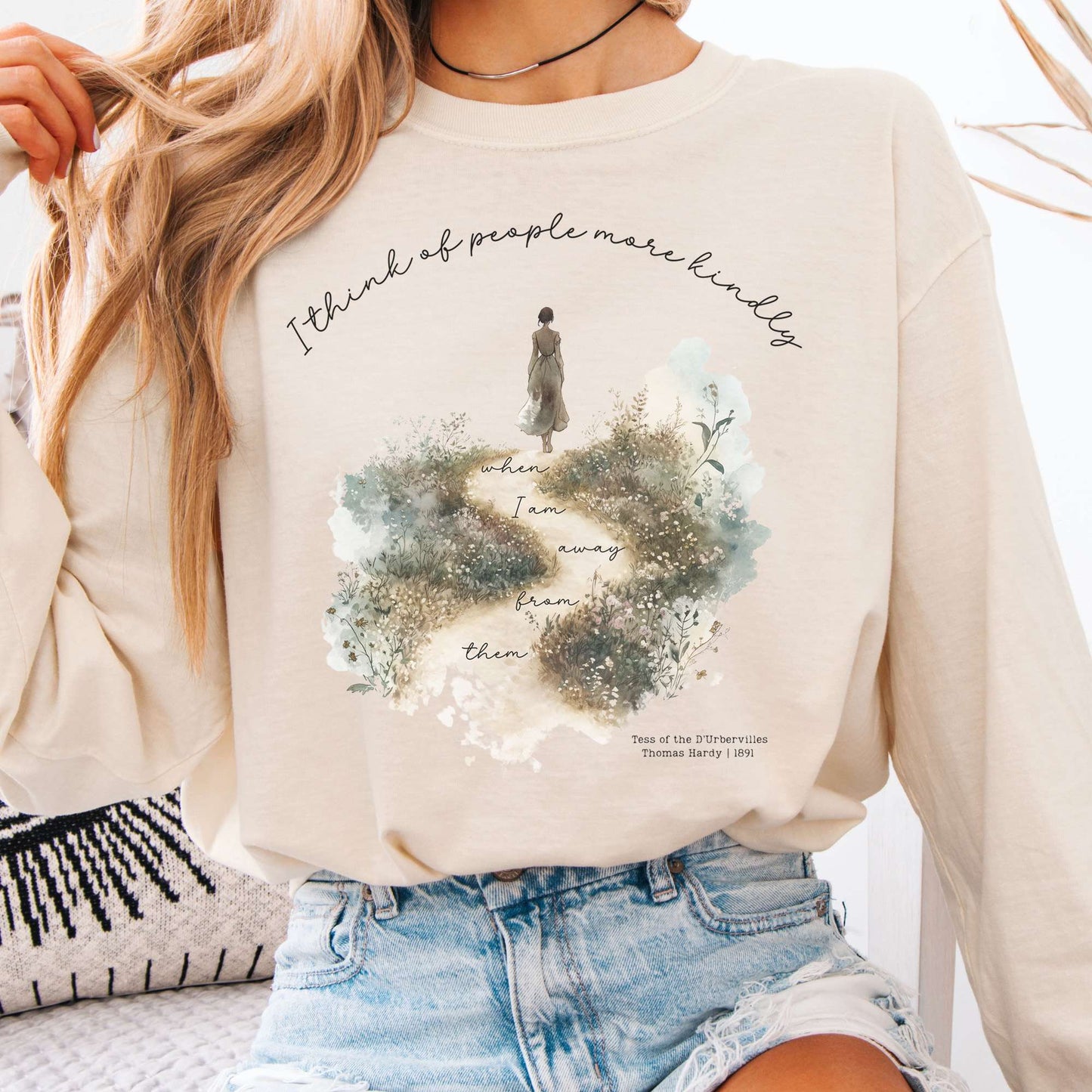 Long-sleeve Ivory / S I Think Of People More Kindly Tess of The d'Urbervilles Long Sleeve Shirt The Mystic Eden