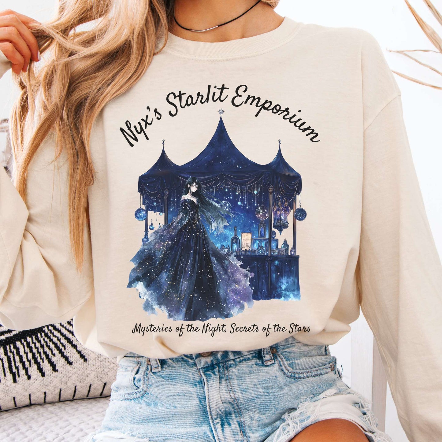 Long-sleeve Ivory / S Nyx's Starlit Emporium Goddess Long Sleeve Shirt The Mystic Eden