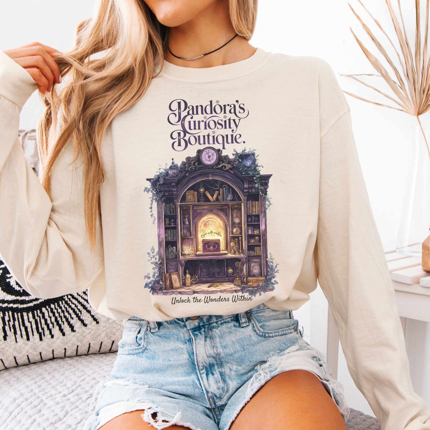 Long-sleeve Ivory / S Pandora's Curiosity Boutique Long Sleeved Shirt The Mystic Eden