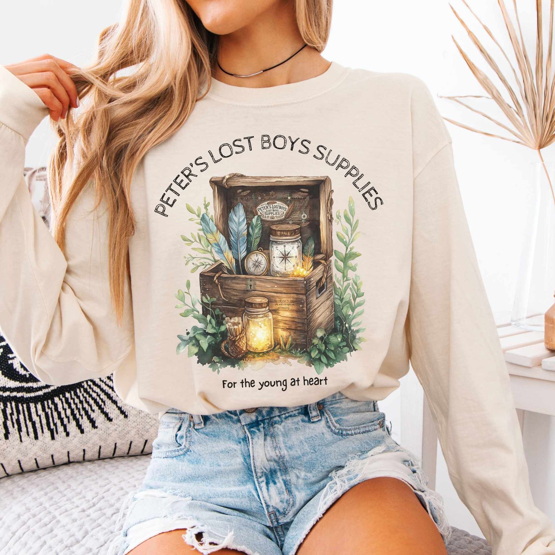 Long-sleeve Ivory / S Peter's Lost Boys Supplies Peter Pan Long Sleeved Shirt The Mystic Eden