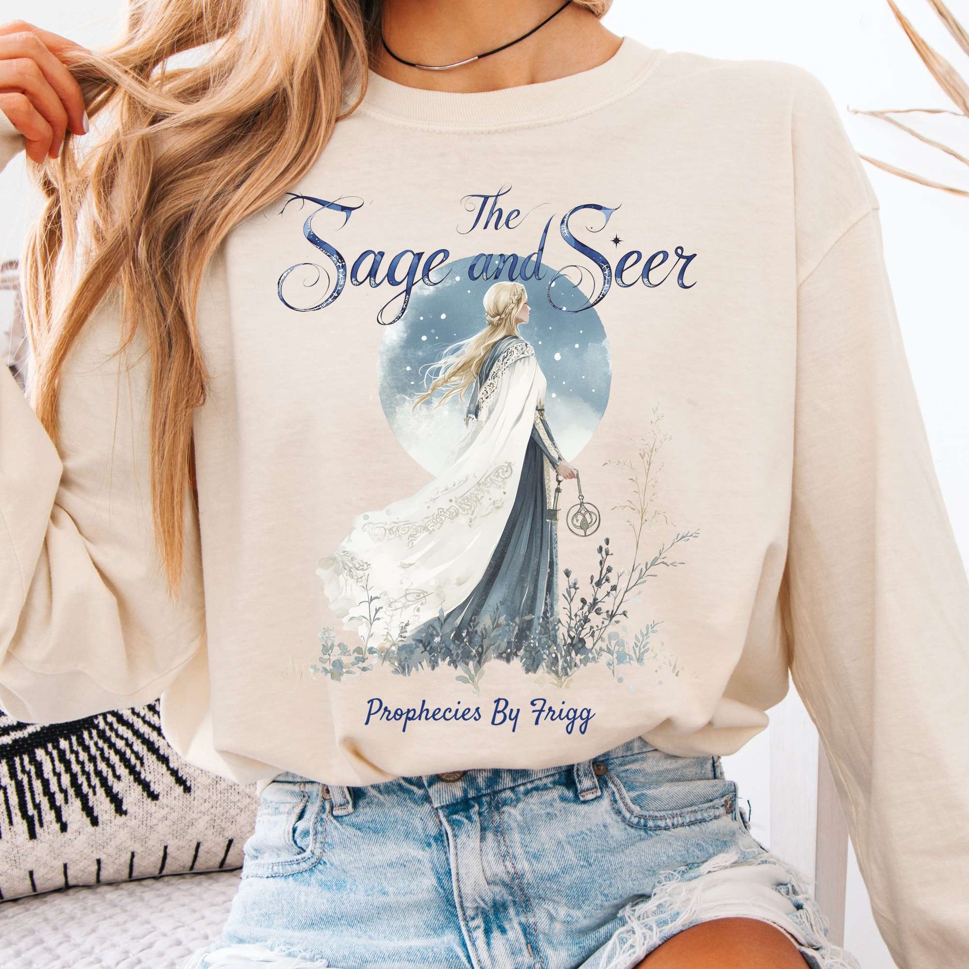 Long-sleeve Ivory / S The Sage & Seer Prophecies by Frigg Norse Gods Long Sleeve Shirt The Mystic Eden
