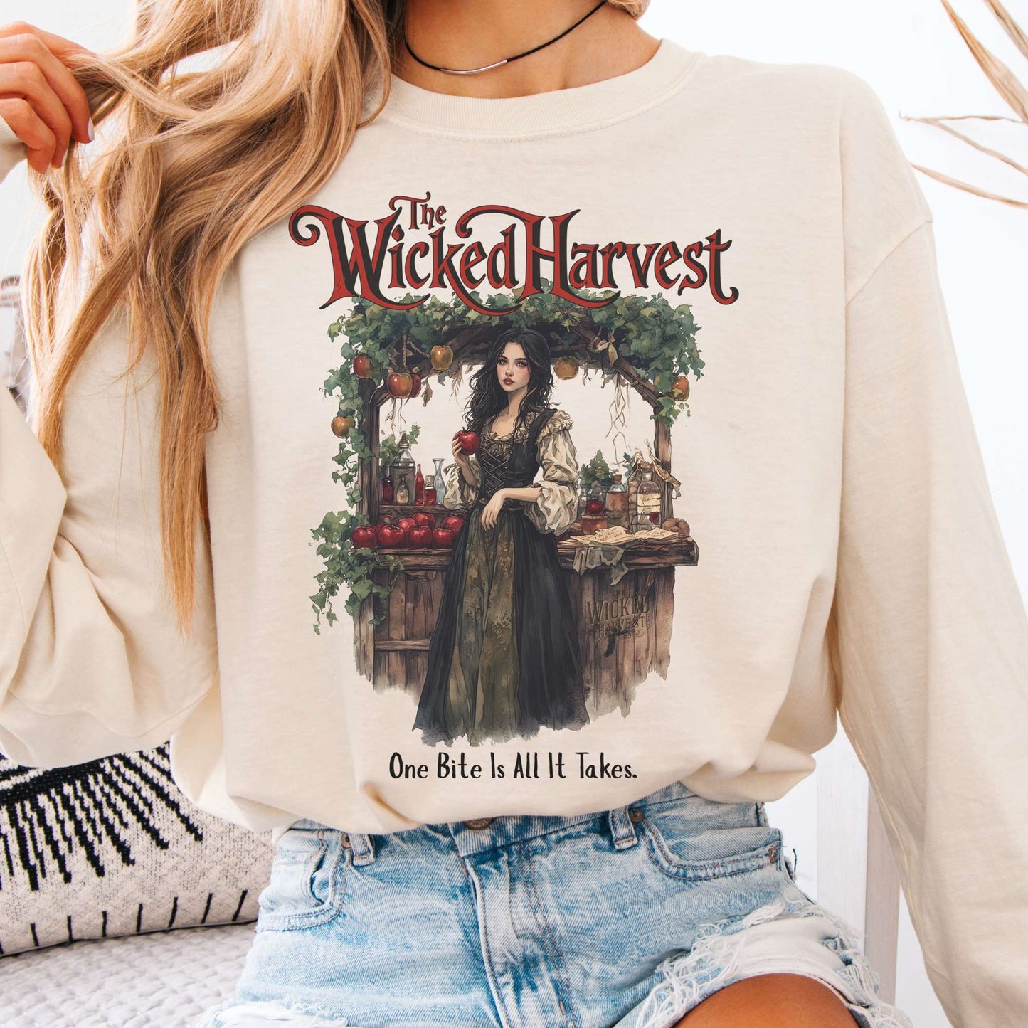 Long-sleeve Ivory / S The Wicked Harvest Long Sleeve Shirt The Mystic Eden