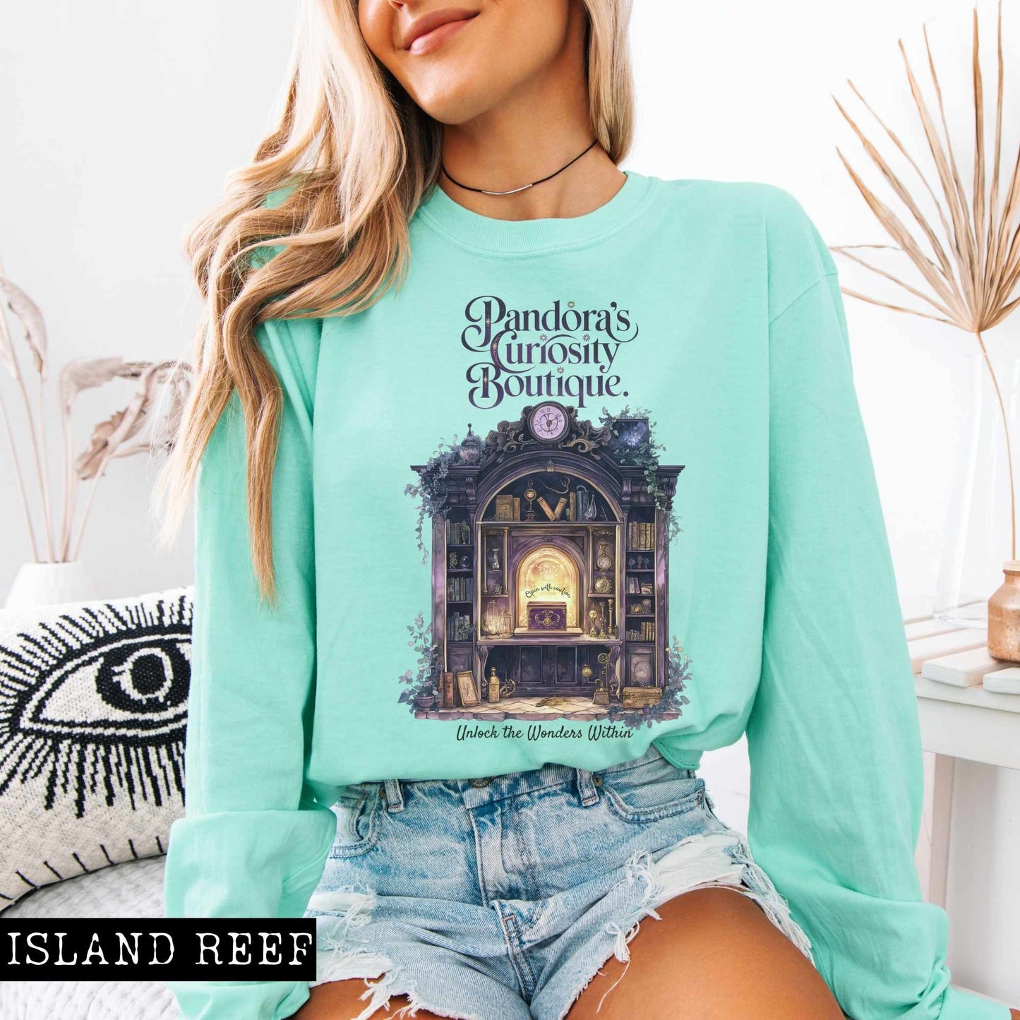 Long-sleeve Lagoon Blue / S Pandora's Curiosity Boutique Long Sleeved Shirt The Mystic Eden