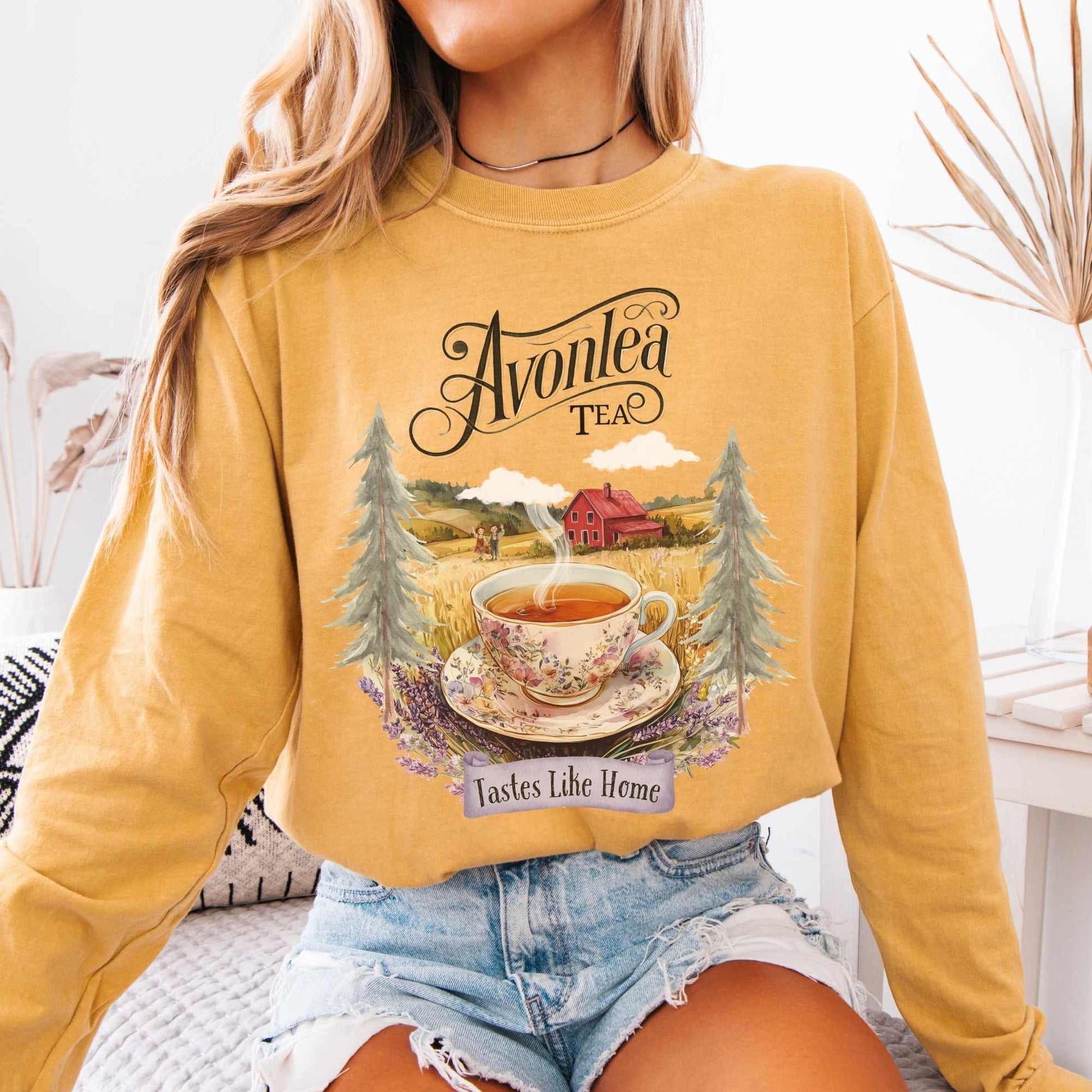 Long-sleeve Mustard / S Avonlea Tea Anne of Green Gables Long Sleeved Shirt The Mystic Eden