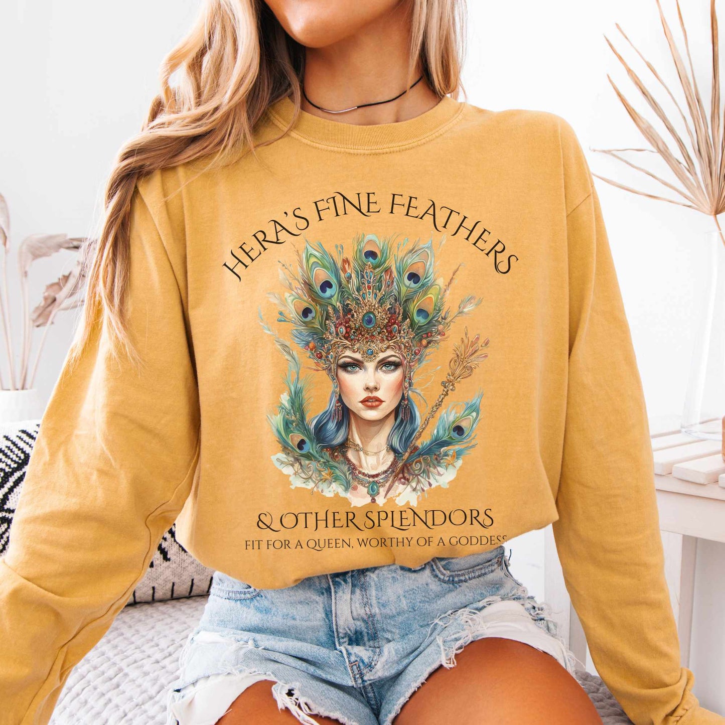 Long-sleeve Mustard / S Hera's Fine Feathers & Other Splendors Long Sleeved Shirt The Mystic Eden