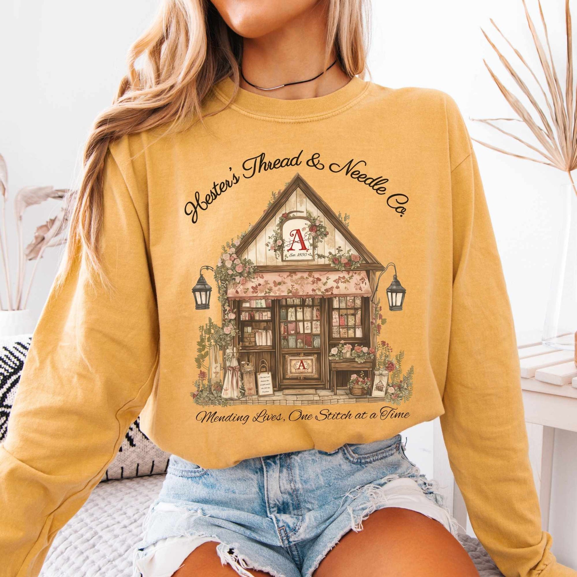 Long-sleeve Mustard / S Hester's Thread & Needle Co. The Scarlett Letter Long Sleeved Shirt The Mystic Eden