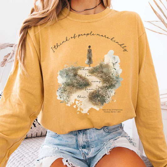 Long-sleeve Mustard / S I Think Of People More Kindly Tess of The d'Urbervilles  Long Sleeve Shirt The Mystic Eden