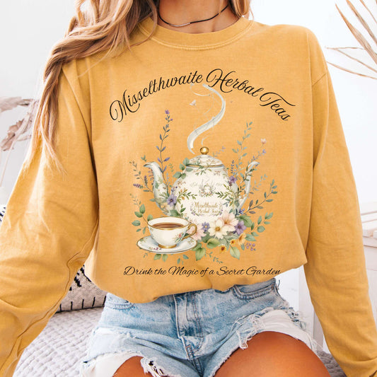 Long-sleeve Mustard / S Misselthwaite Herbal Teas - The Secret Garden Long Sleeve Shirt The Mystic Eden