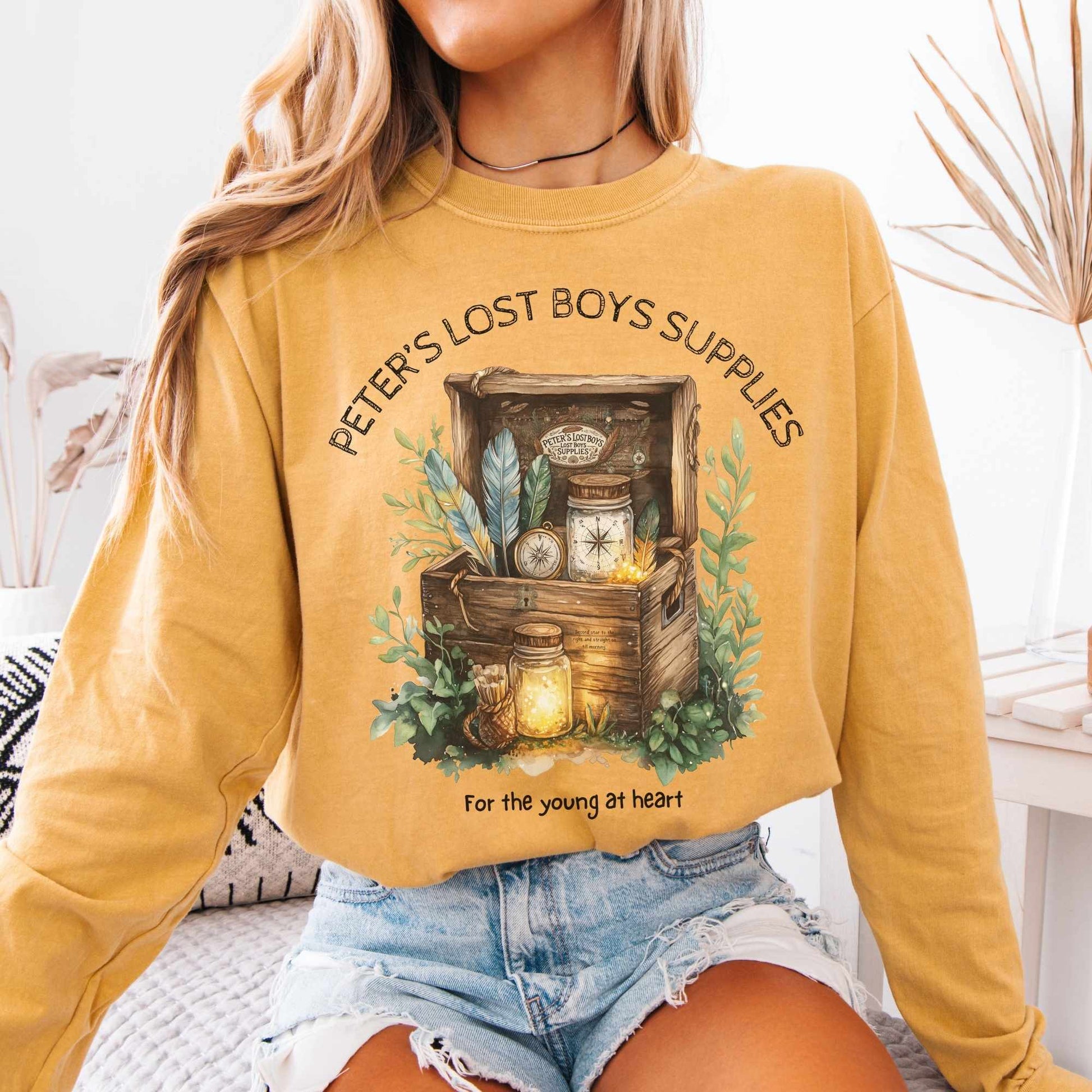 Long-sleeve Mustard / S Peter's Lost Boys Supplies Peter Pan Long Sleeved Shirt The Mystic Eden