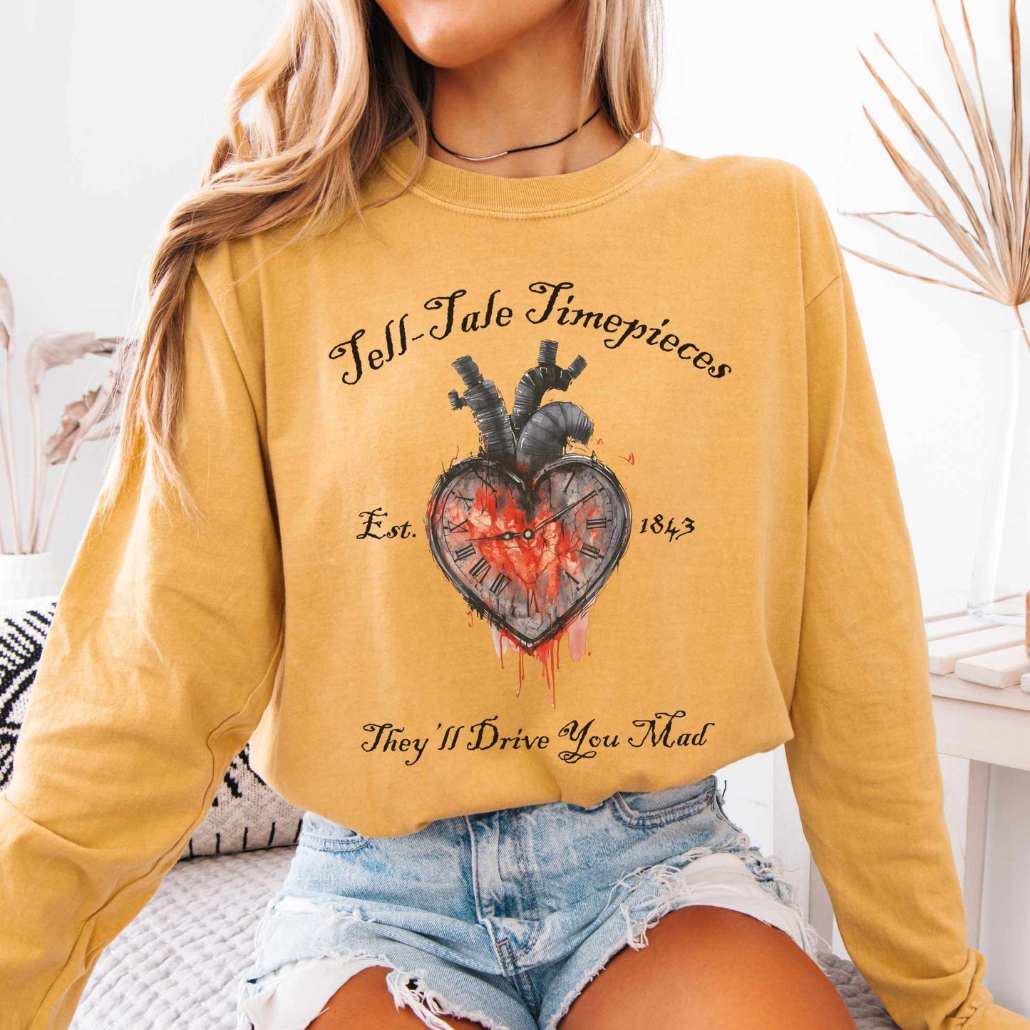 Long-sleeve Mustard / S Tell-Tale Timepieces Long Sleeved Shirt The Mystic Eden
