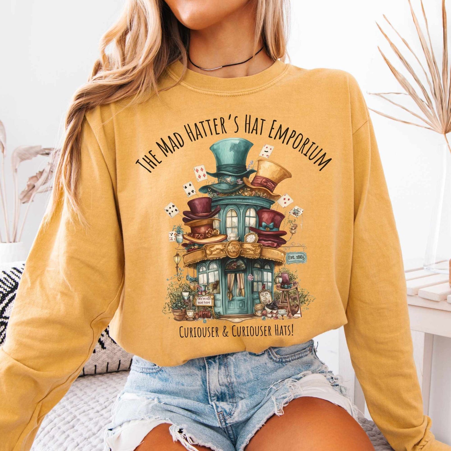 Long-sleeve Mustard / S The Mad Hatter's Hat Emporium Long Sleeved Shirt The Mystic Eden