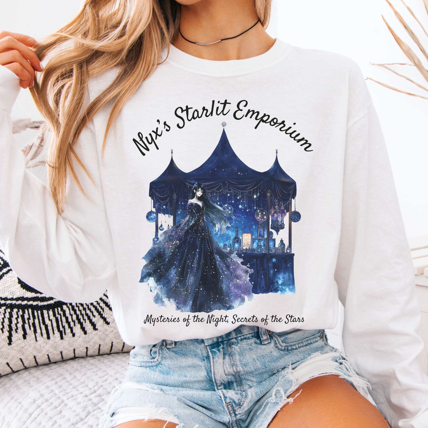 Long-sleeve Nyx's Starlit Emporium Goddess Long Sleeve Shirt The Mystic Eden
