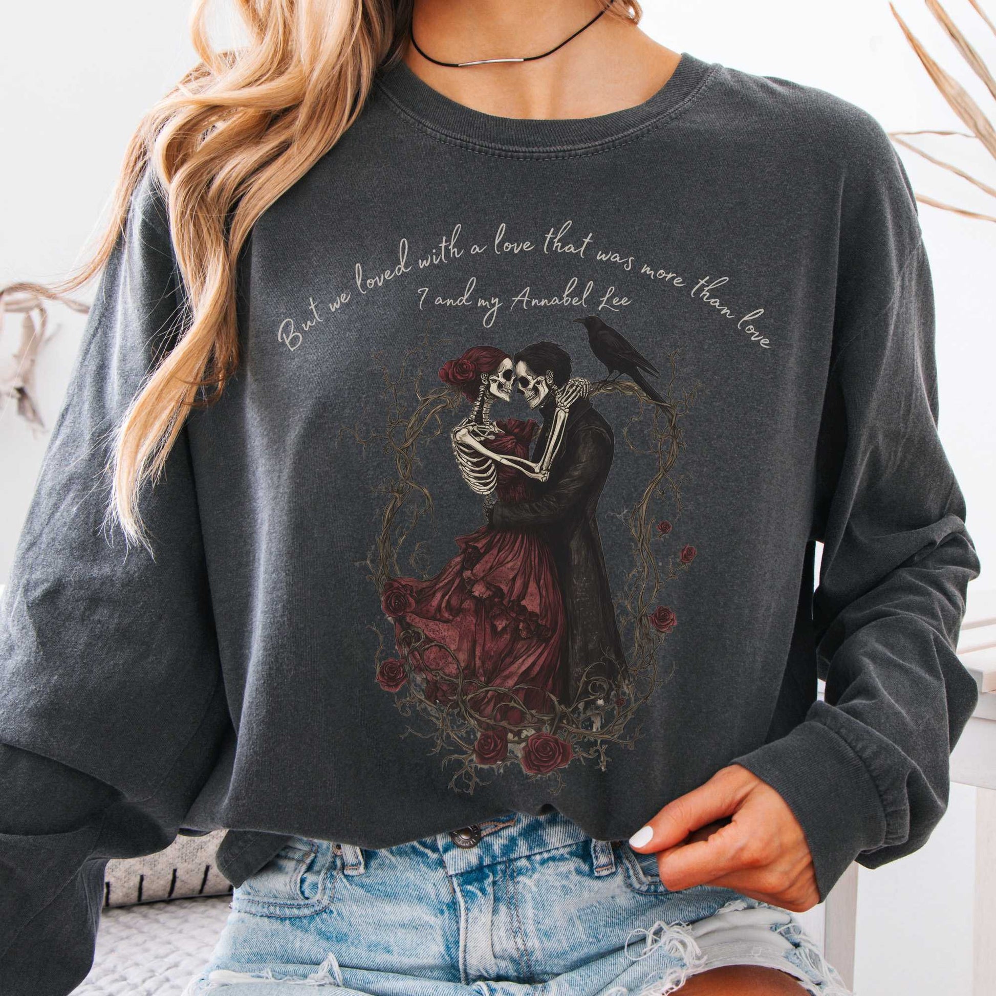 Long-sleeve Pepper / S Annabel Lee Edgar Allan Poe Long Sleeve Shirt The Mystic Eden