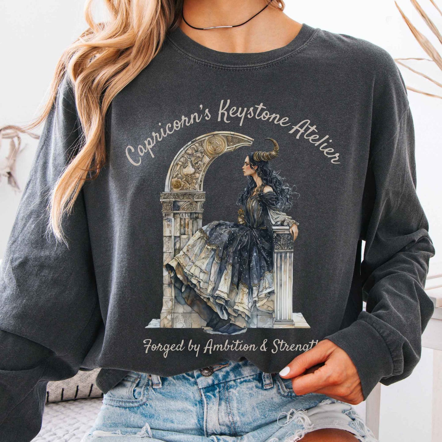 Long-sleeve Pepper / S Capricorn's Keystone Atelier Zodiac Long Sleeve Shirt The Mystic Eden