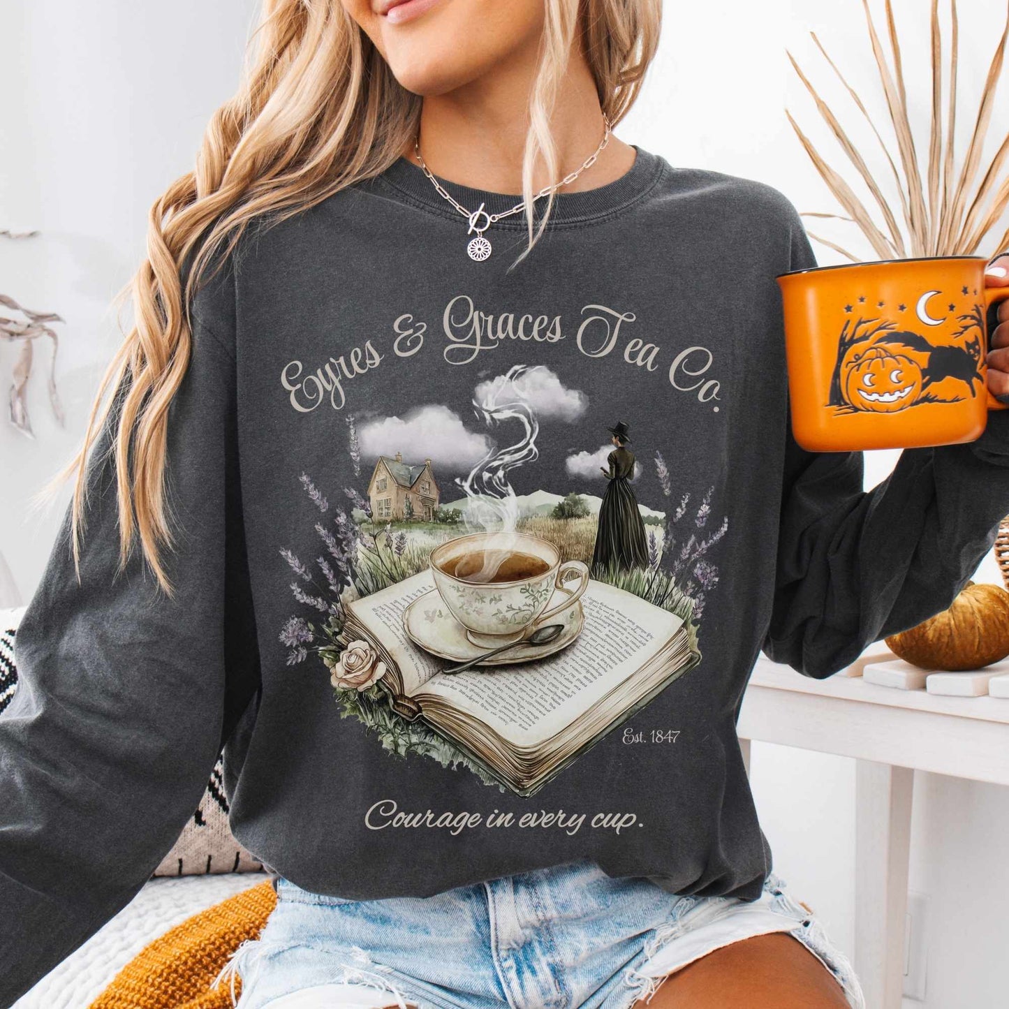 Long-sleeve Pepper / S Eyres & Graces Tea Co. Long Sleeved Shirt The Mystic Eden