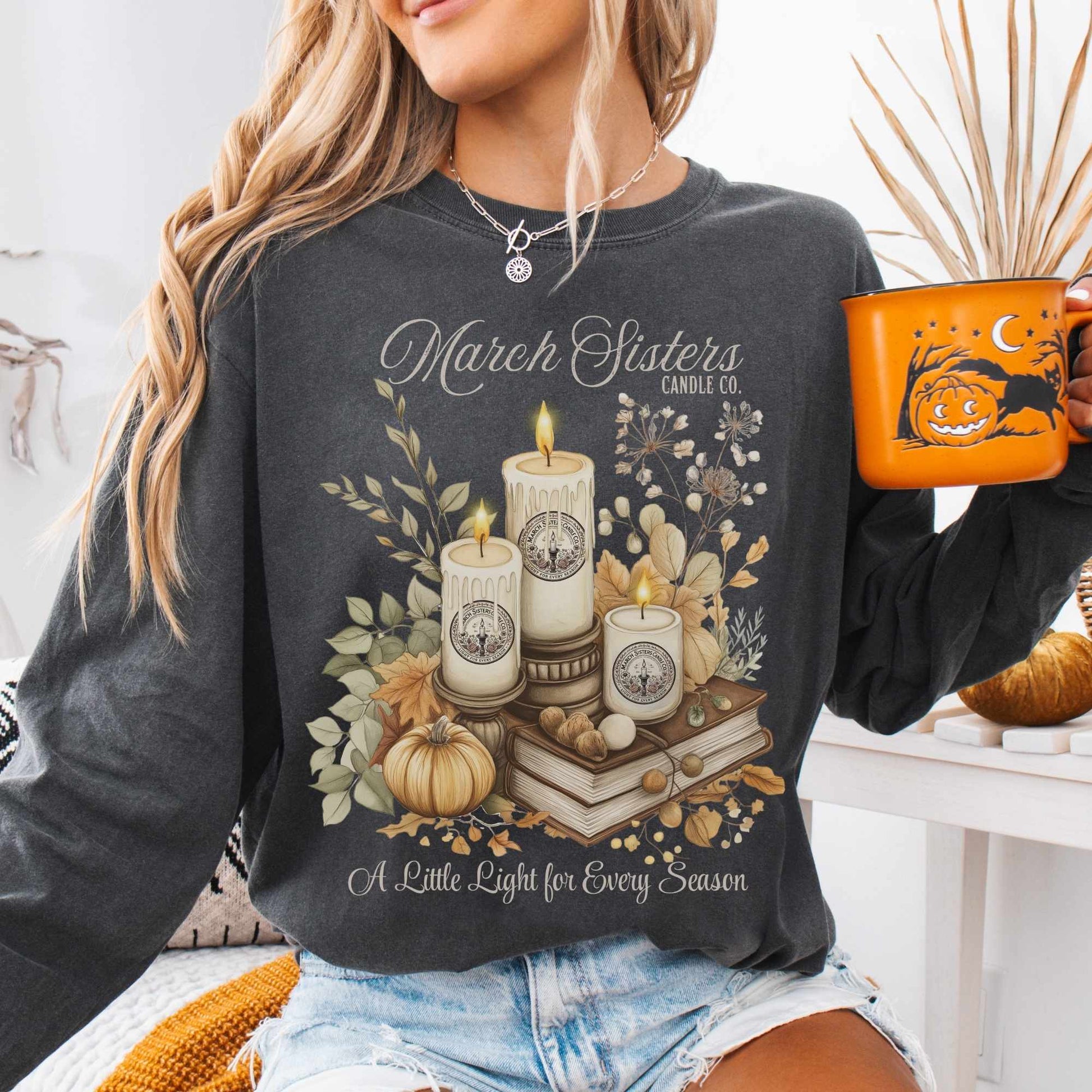 Long-sleeve Pepper / S March Sisters Candle Co. Long Sleeved Shirt The Mystic Eden