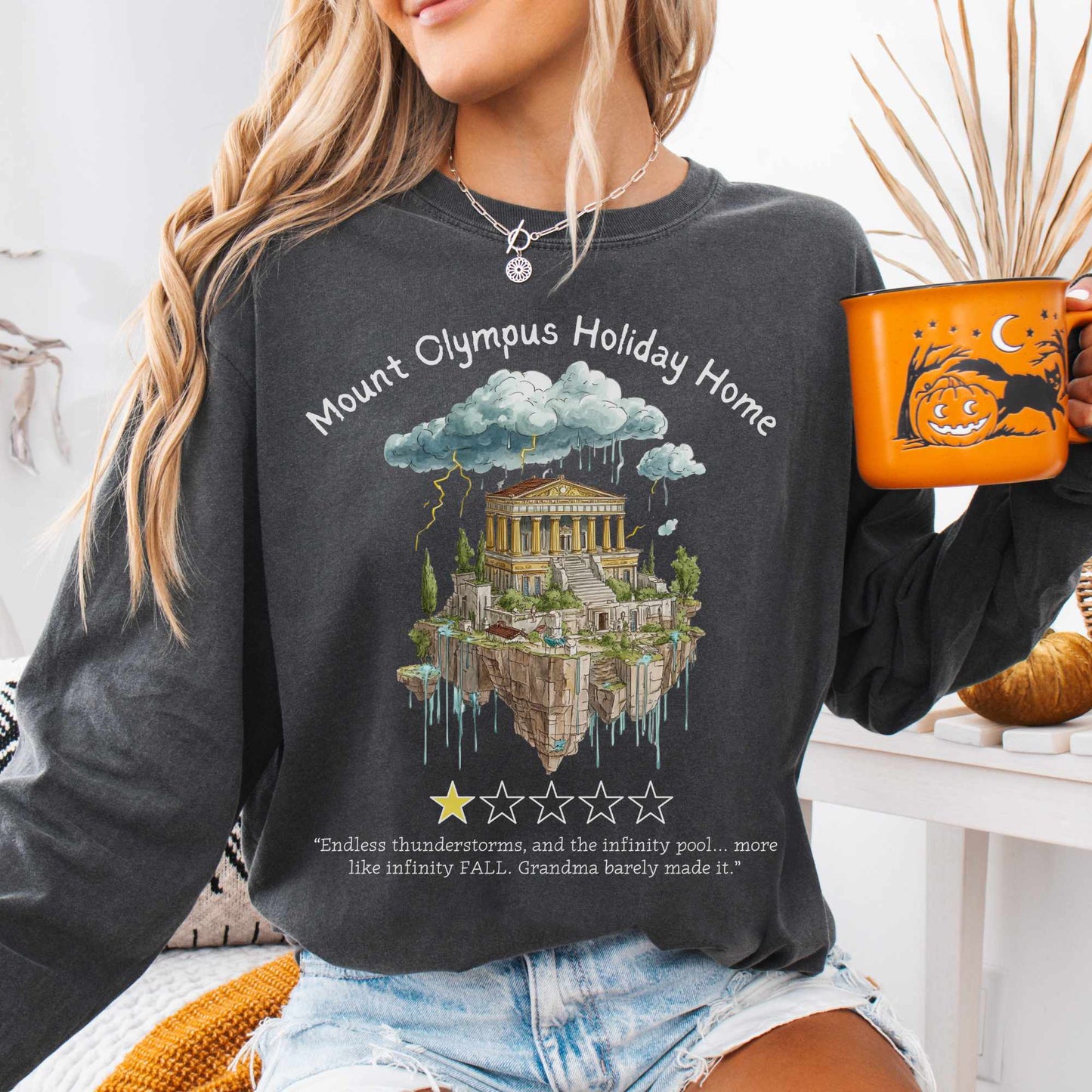 Long-sleeve Pepper / S Mount Olympus Holiday Home Long Sleeved Shirt The Mystic Eden