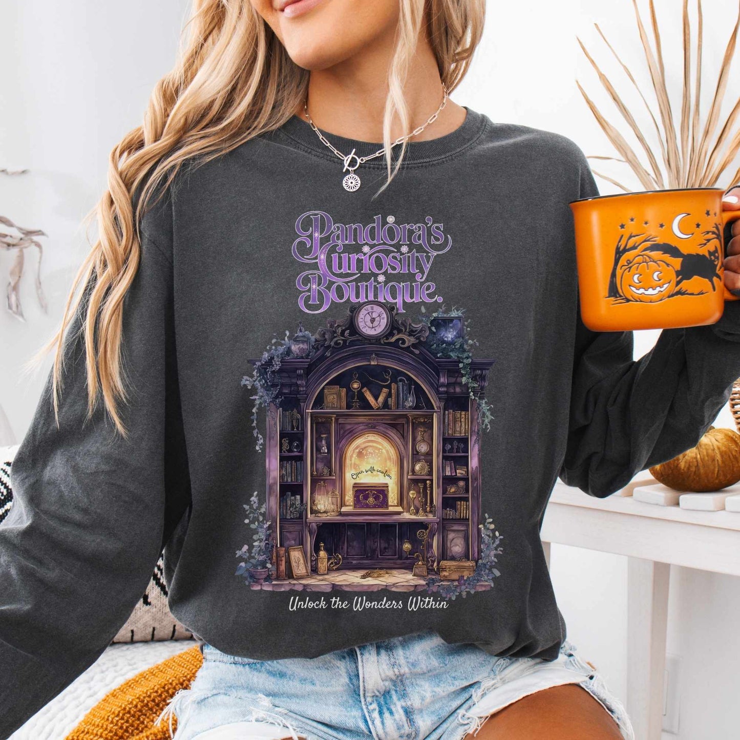 Long-sleeve Pepper / S Pandora's Curiosity Boutique Long Sleeved Shirt The Mystic Eden