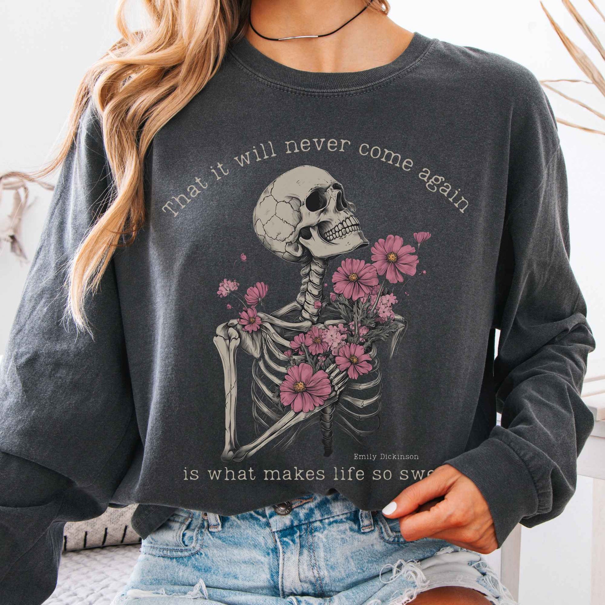 Long-sleeve Pepper / S That It Will Never Come Again Emily Dickinson Long Sleeve Tee The Mystic Eden