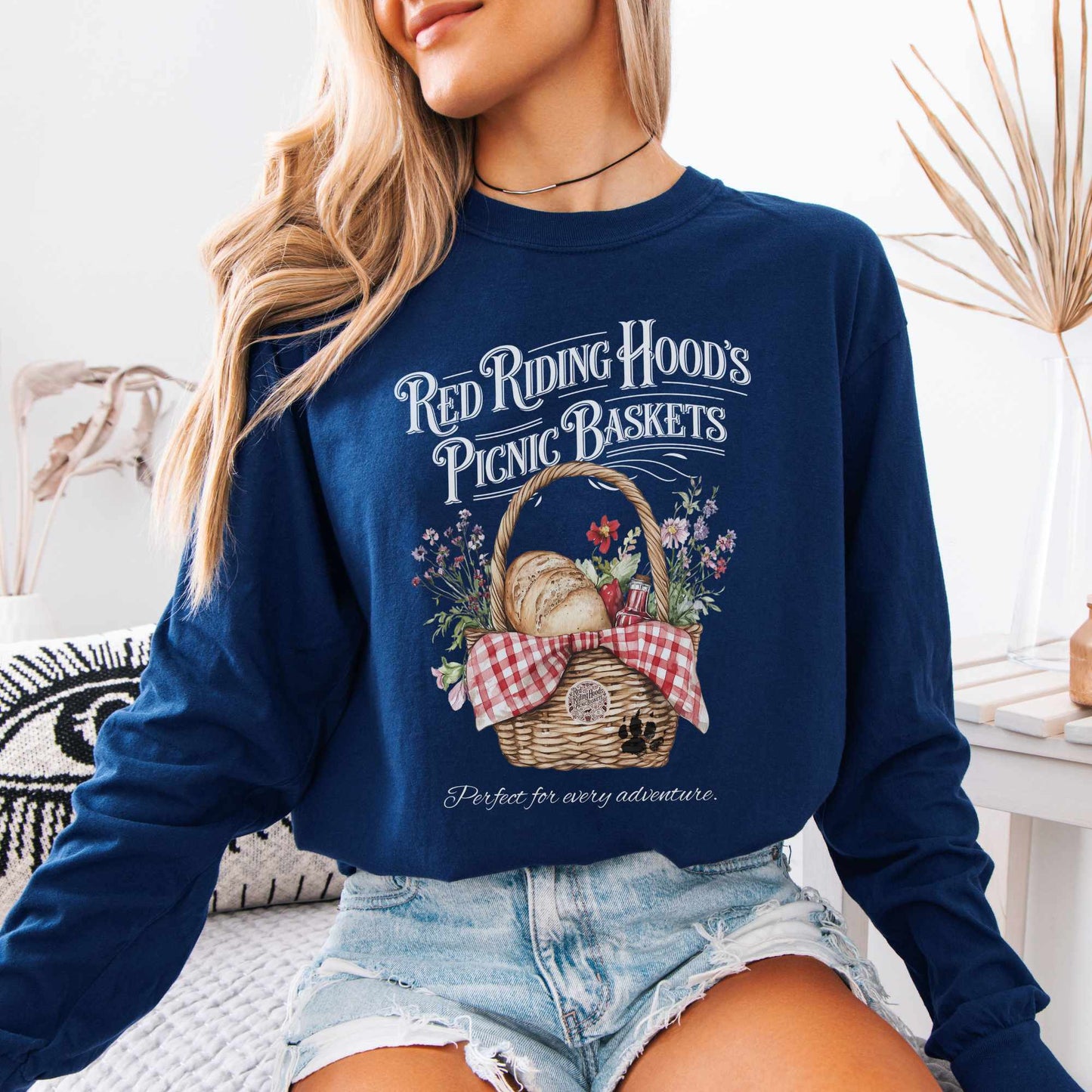 Long-sleeve Red Riding Hood's Picnic Baskets Long Sleeved Shirt The Mystic Eden