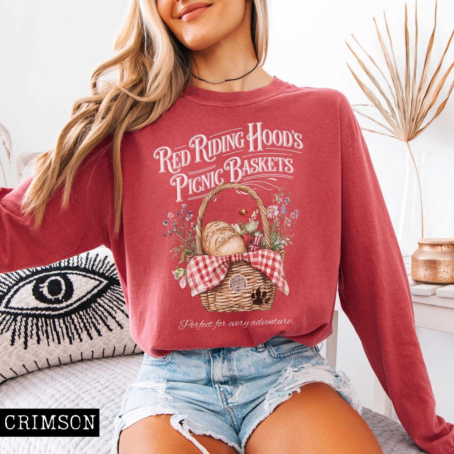 Long-sleeve Red Riding Hood's Picnic Baskets Long Sleeved Shirt The Mystic Eden