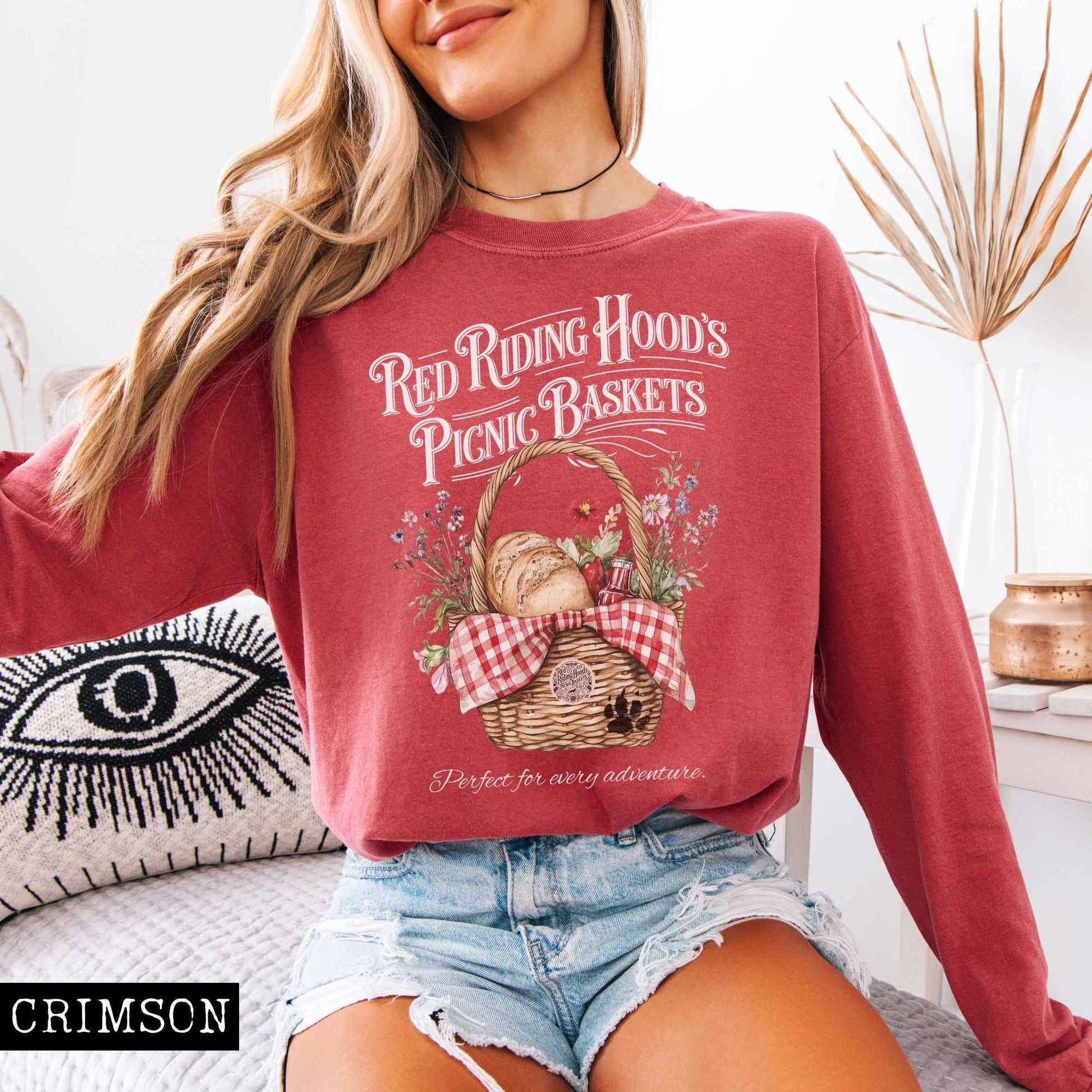 Long-sleeve Red Riding Hood's Picnic Baskets Long Sleeved Shirt The Mystic Eden