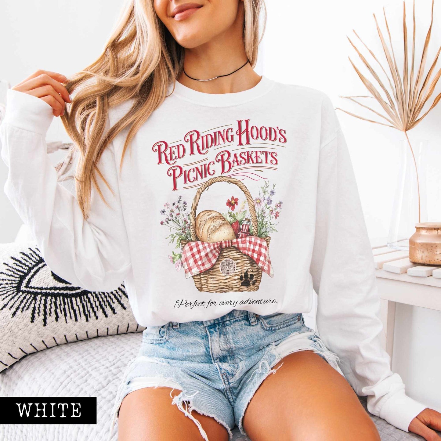 Long-sleeve Red Riding Hood's Picnic Baskets Long Sleeved Shirt The Mystic Eden