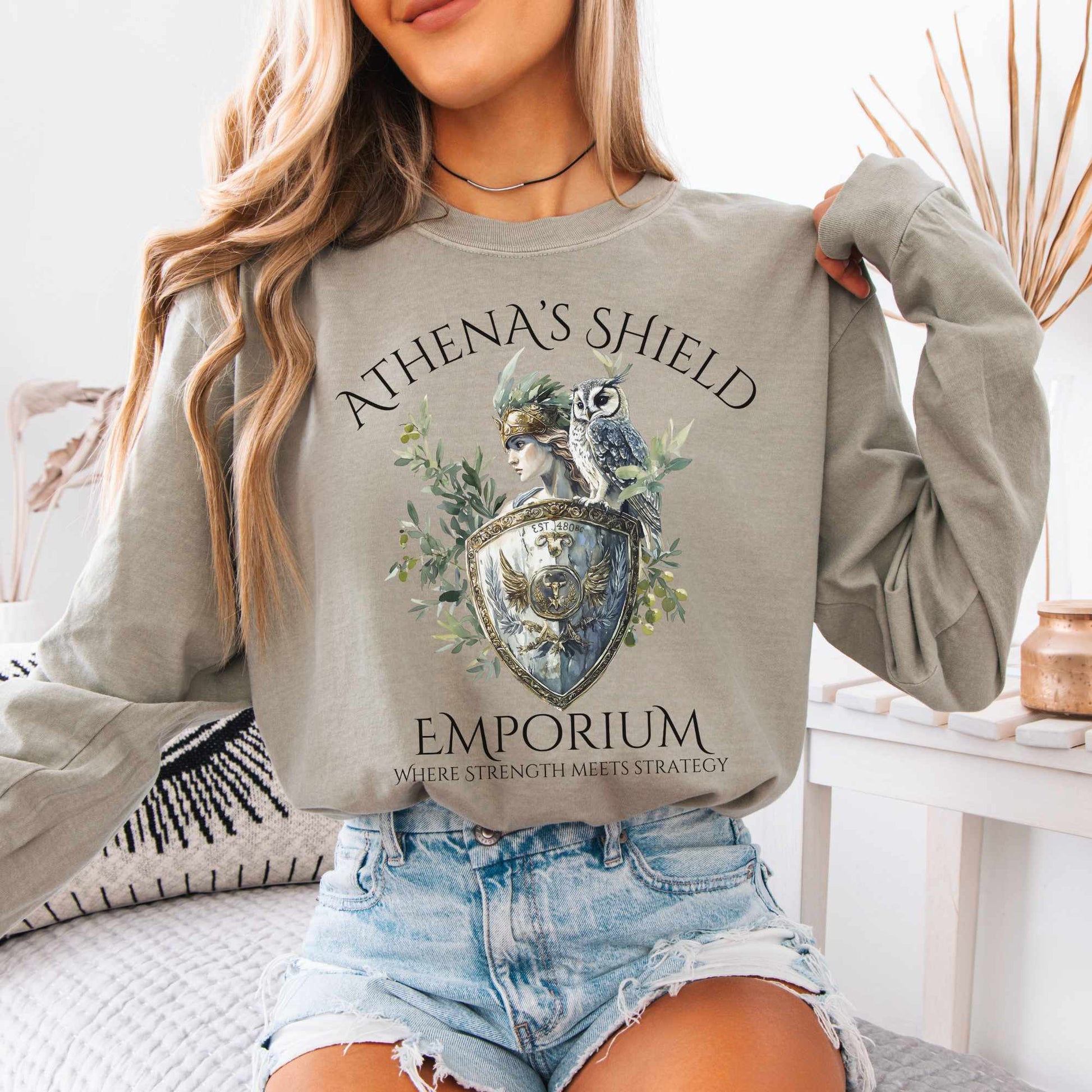 Long-sleeve Sandstone / S Athena's Shield Emporium Long Sleeved Shirt The Mystic Eden