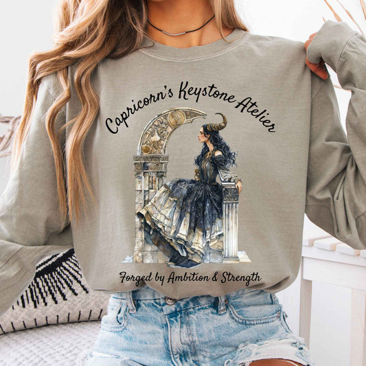 Long-sleeve Sandstone / S Capricorn's Keystone Atelier Zodiac Long Sleeve Shirt The Mystic Eden