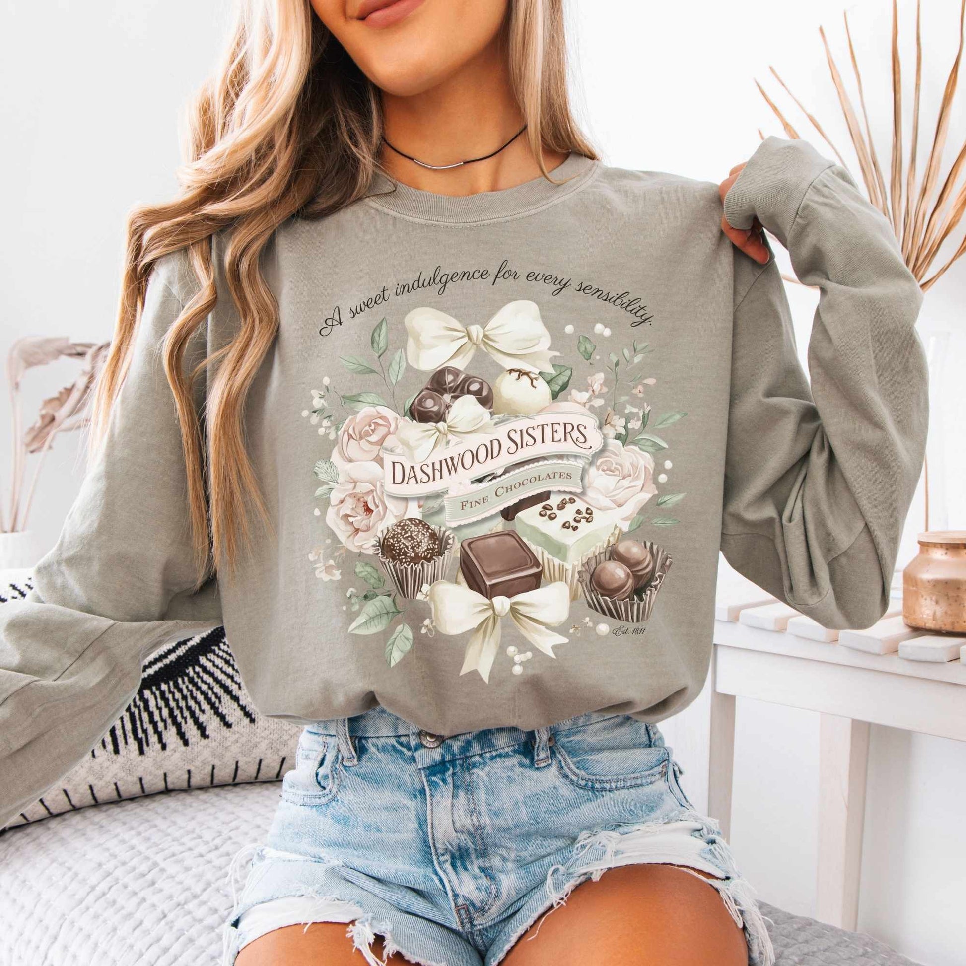 Long-sleeve Sandstone / S Dashwood Sisters Fine Chocolates Long Sleeved Shirt The Mystic Eden