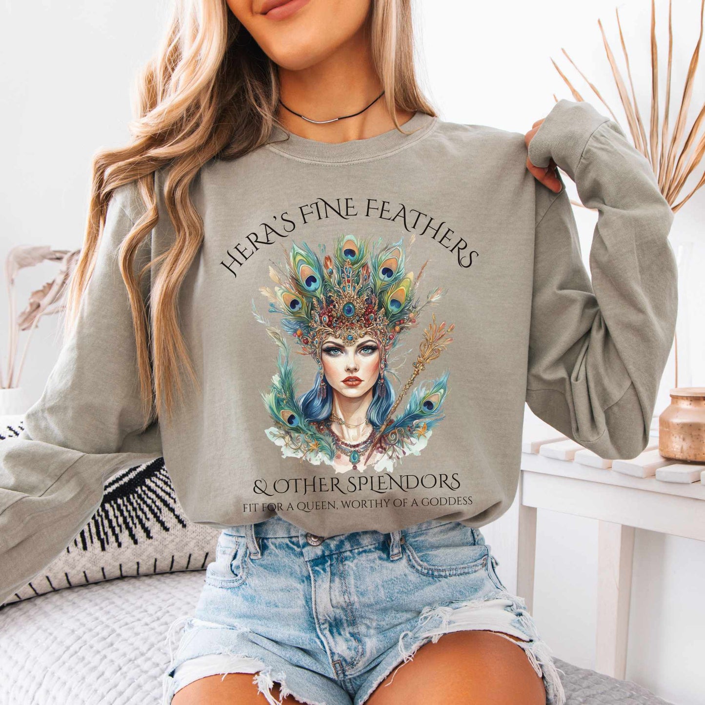 Long-sleeve Sandstone / S Hera's Fine Feathers & Other Splendors Long Sleeved Shirt The Mystic Eden