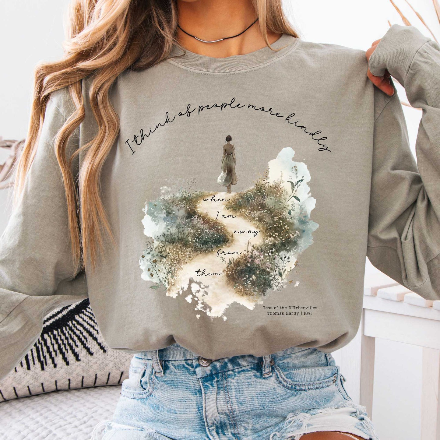 Long-sleeve Sandstone / S I Think Of People More Kindly Tess of The d'Urbervilles Long Sleeve Shirt The Mystic Eden