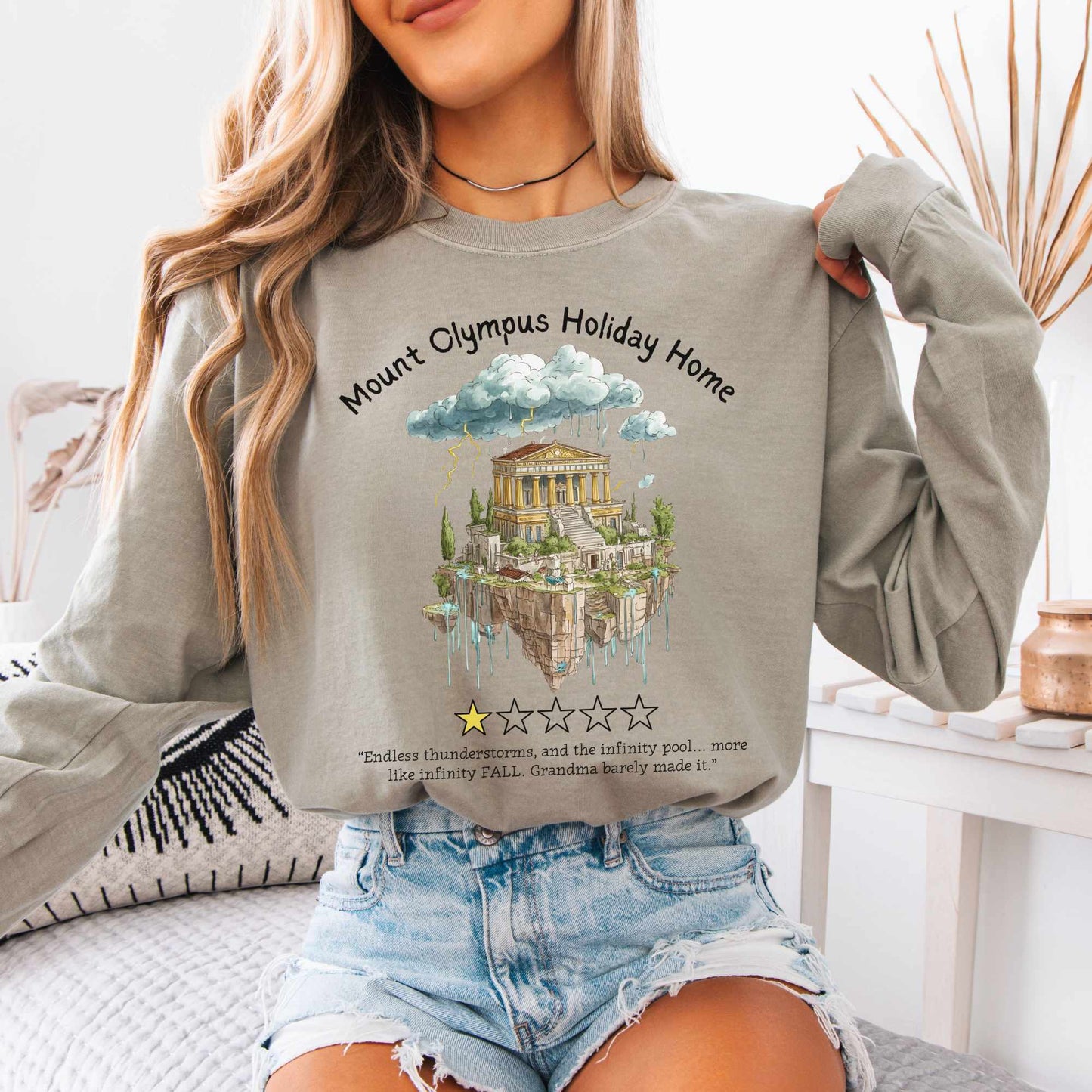Long-sleeve Sandstone / S Mount Olympus Holiday Home Long Sleeved Shirt The Mystic Eden