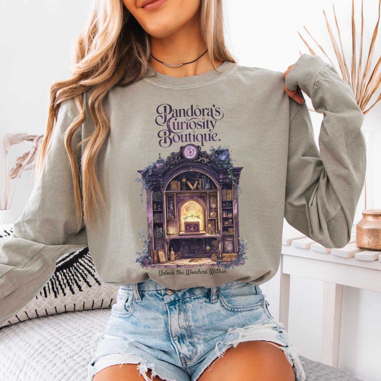 Long-sleeve Sandstone / S Pandora's Curiosity Boutique Long Sleeved Shirt The Mystic Eden