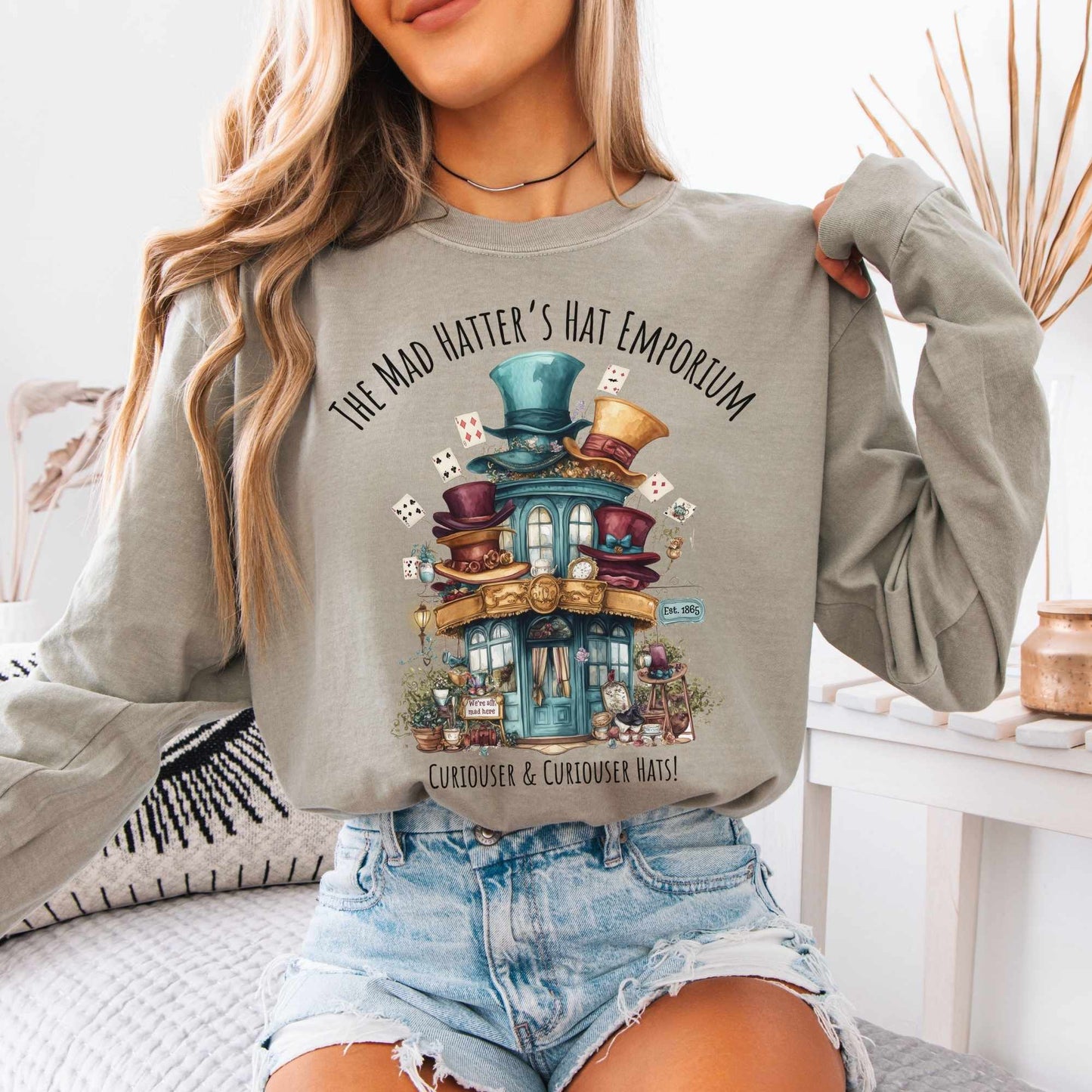 Long-sleeve Sandstone / S The Mad Hatter's Hat Emporium Long Sleeved Shirt The Mystic Eden