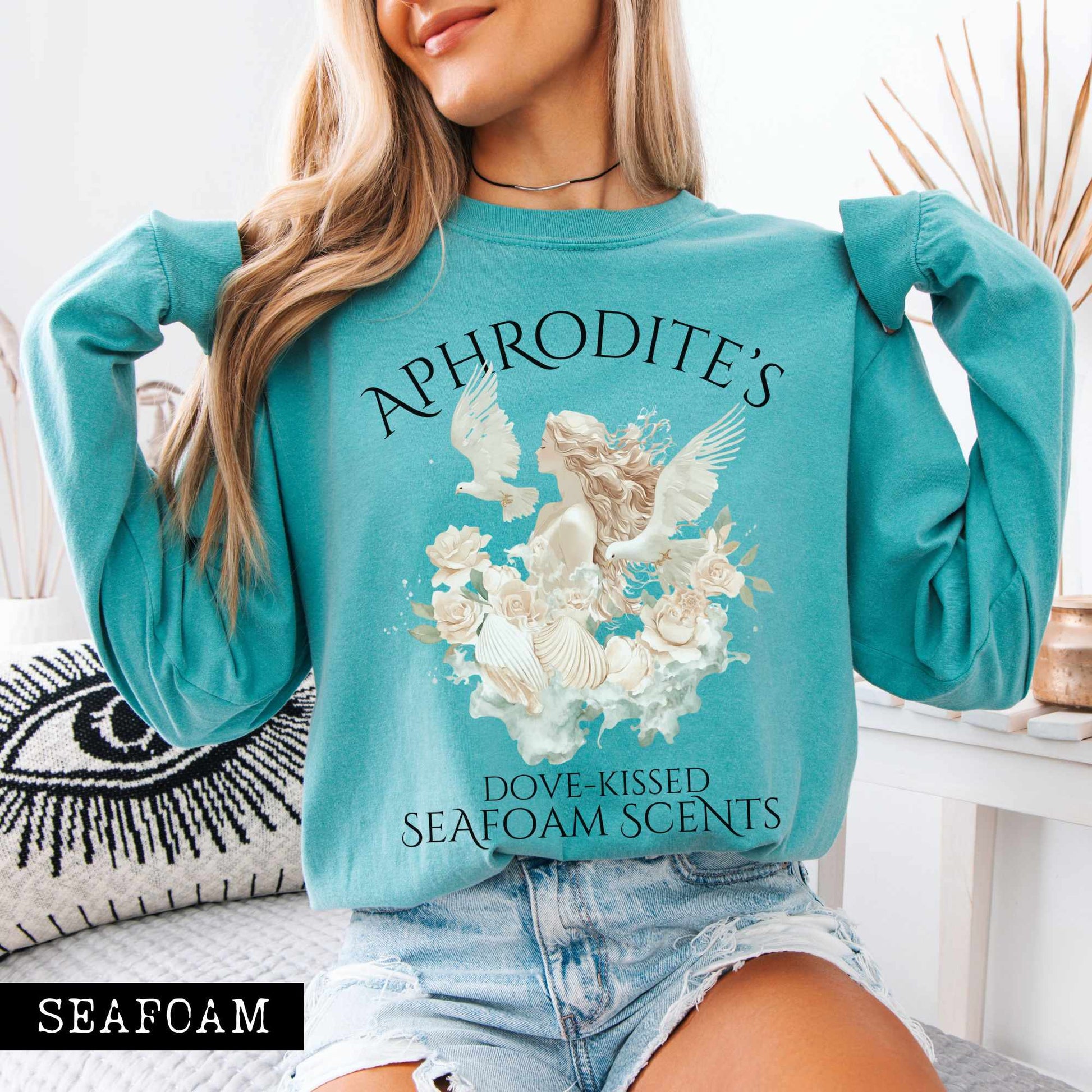 Long-sleeve Seafoam / S Aphrodite's Seafoam Scents Long Sleeved Shirt The Mystic Eden