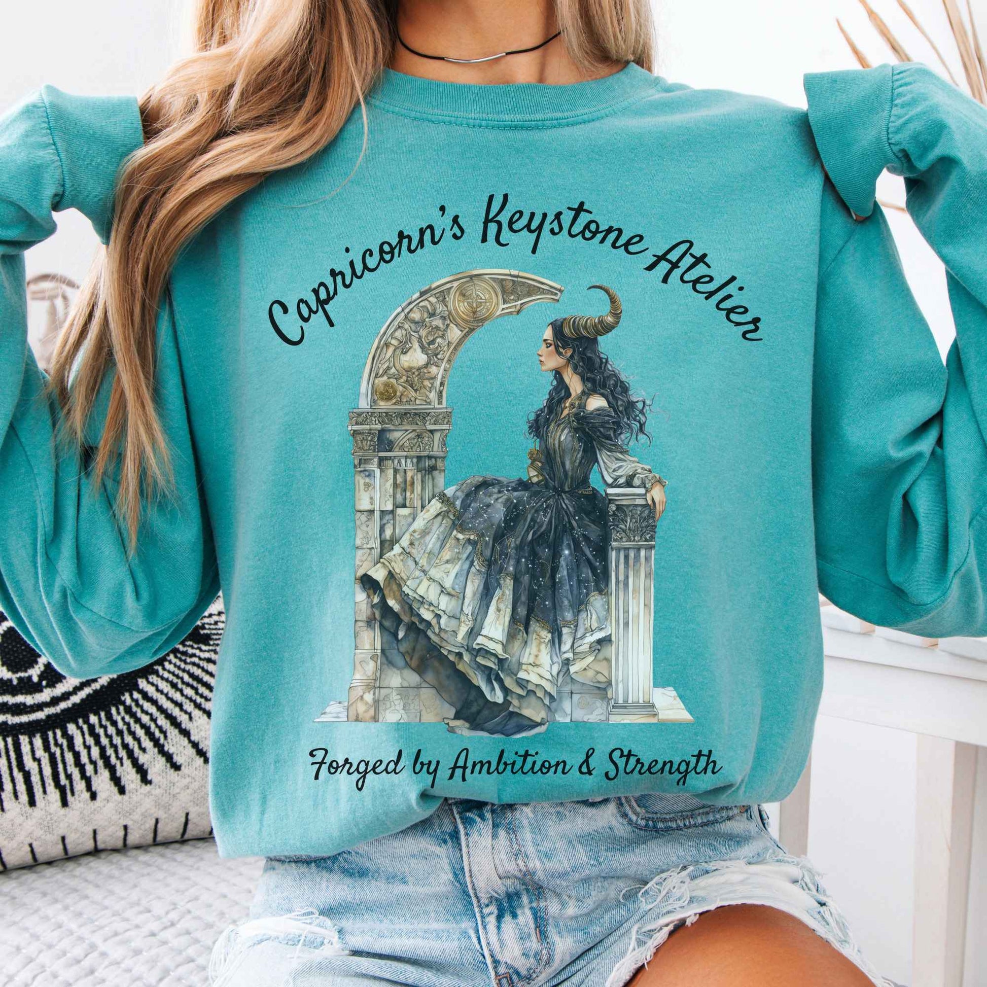 Long-sleeve Seafoam / S Capricorn's Keystone Atelier Zodiac Long Sleeve Shirt The Mystic Eden